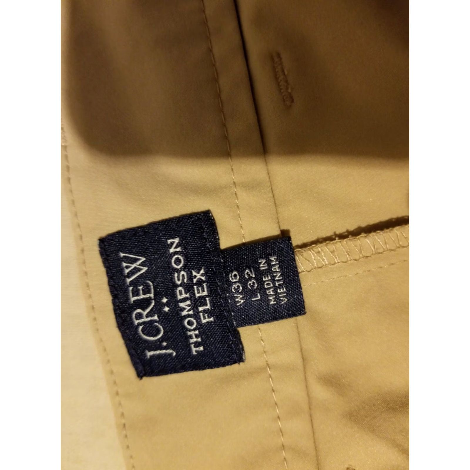 J.Crew Mens J. Crew Khaki Dress Pants Performance Slack Chino Trouser 36x32 Beige Stretch Style Size US 36 / EU 52 - 6 Thumbnail