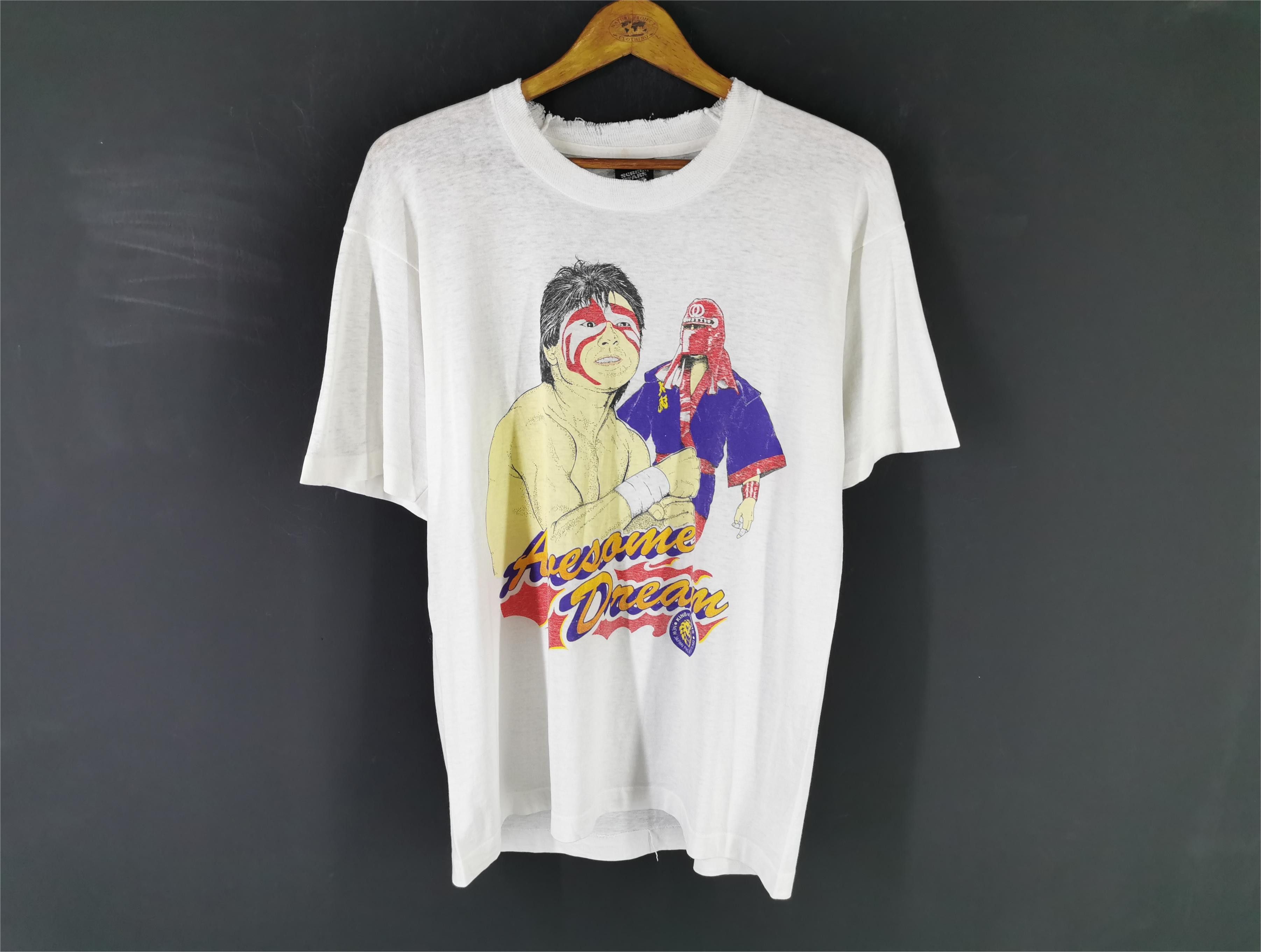 Vintage Distressed Vintage 80's Great Muta Awesome Dream NJPW Tee Size US M / EU 48-50 / 2 - 1 Thumbnail