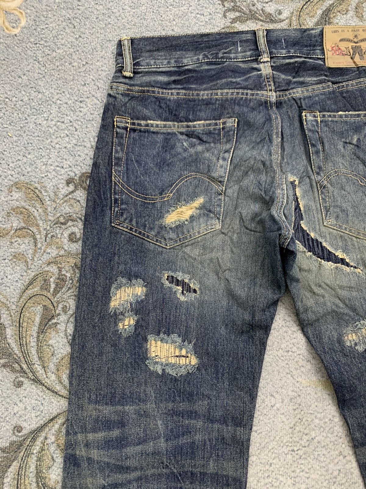 Self Edge Nice Sifury Copper Riveted Selvedge Denim Pant Made in Japan Size US 31 - 12 Thumbnail