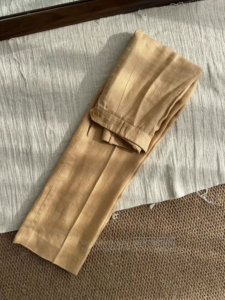 Hermes Hermes Solid Color Side Buttoned Linen Straight Casual Pan Size 26" / US 2 / IT 38 - 4 Thumbnail