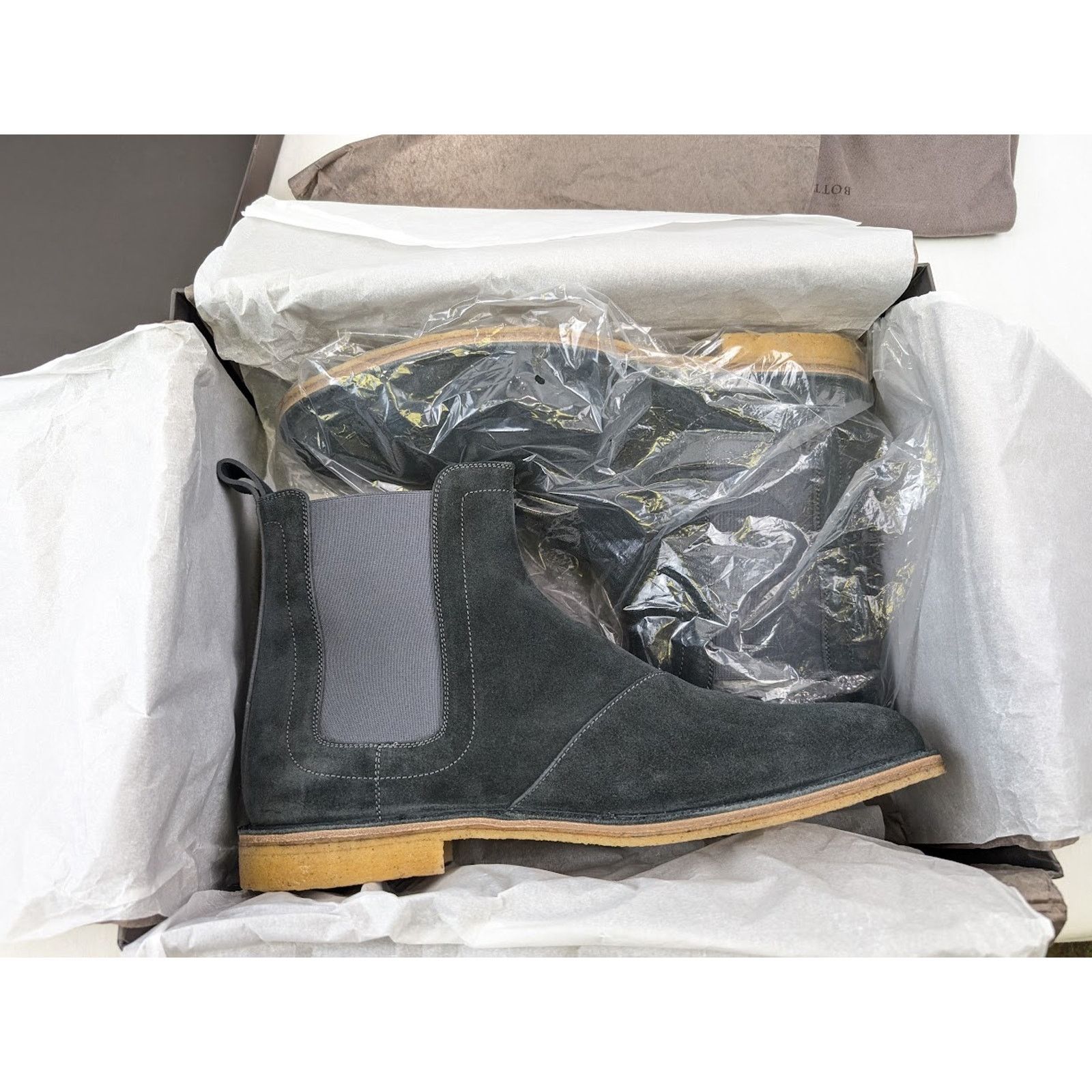 Bottega Veneta o1rshd1 Calf Suede Pelle Boots in Ardoise Size US 13 / EU 46 - 21 Thumbnail