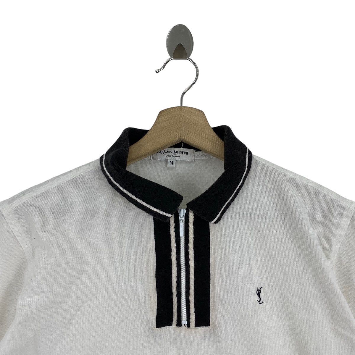 Yves Saint Laurent YVES SAINT LAURENT Ysl Pour Homme Golf White Short Sleeve Size M / US 6-8 / IT 42-44 - 2 Thumbnail