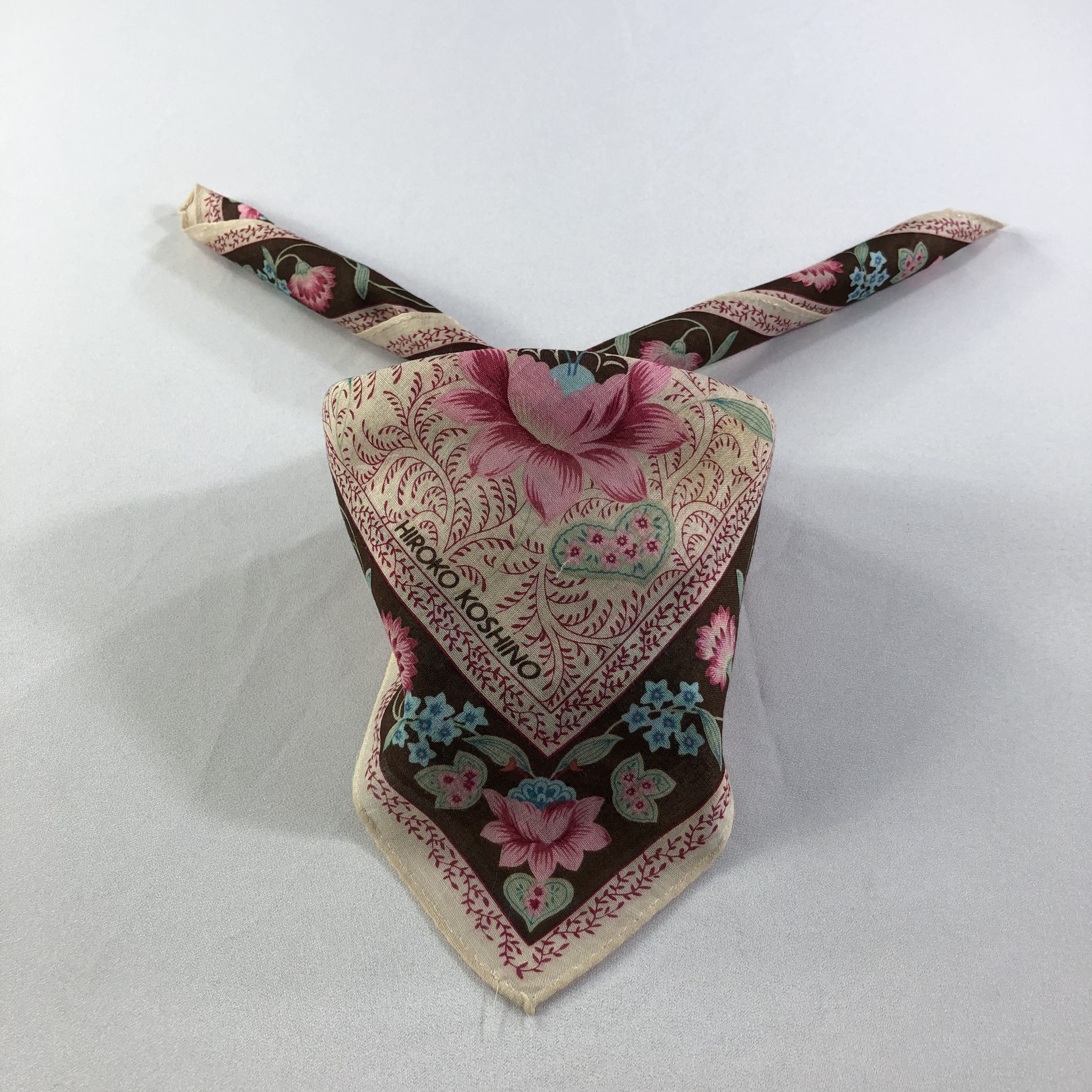 Hiroko Koshino Homme Hiroko Koshino Floral Handkerchief Neckerchief Bandana H2120 Size ONE SIZE - 2 Thumbnail