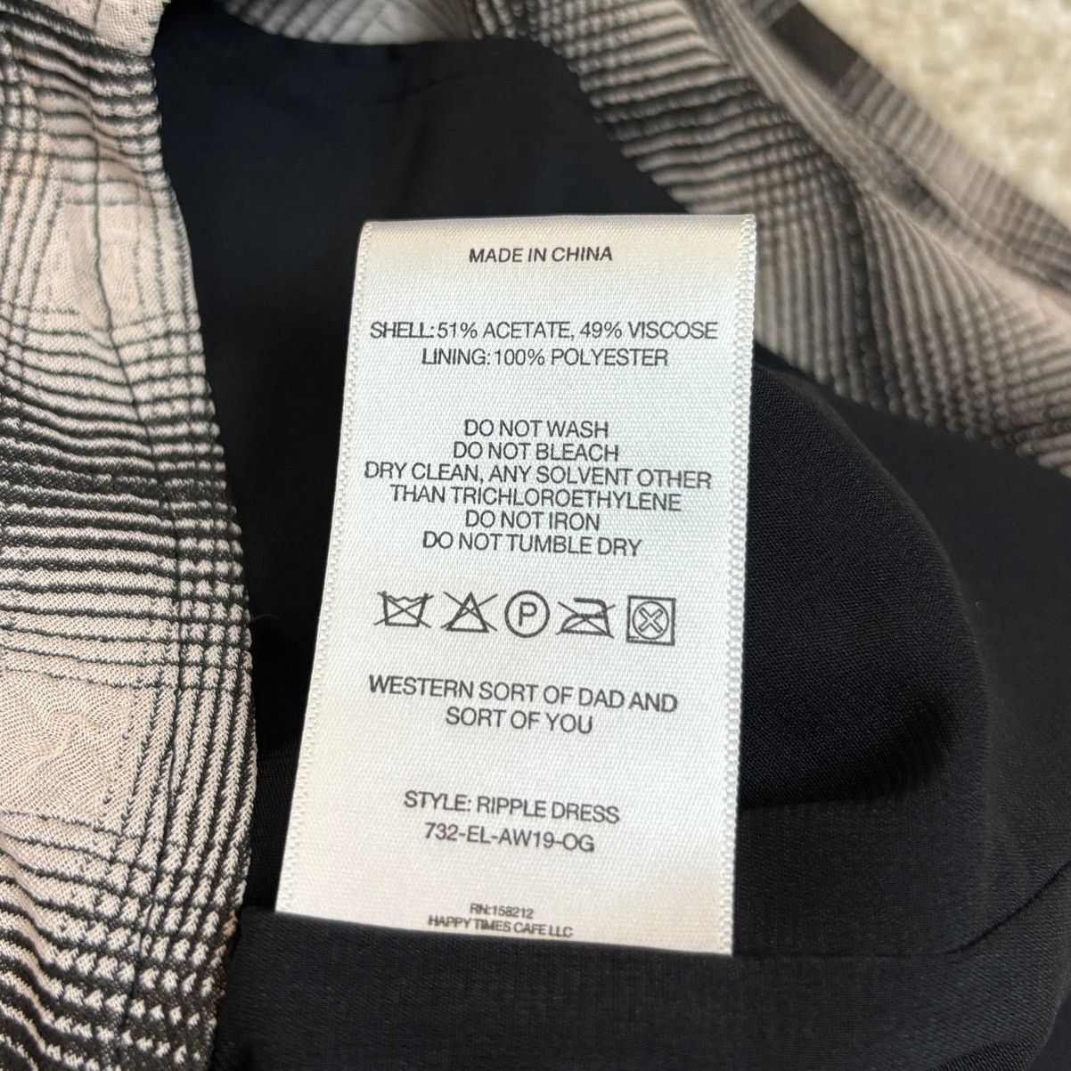 Eckhaus Latta Eckhaus Latta Beige and Black Ripple Dress A/W 19 Women's 2 Size XS / US 0-2 / IT 36-38 - 7 Thumbnail