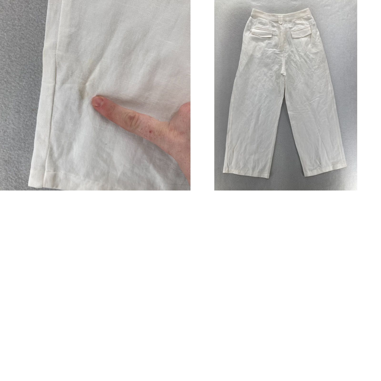 Anthropologie The Korner Linen Pleated Trousers Women's 4 White Relaxed Taper Pants Size 27" / US 4 / IT 40 - 10 Thumbnail