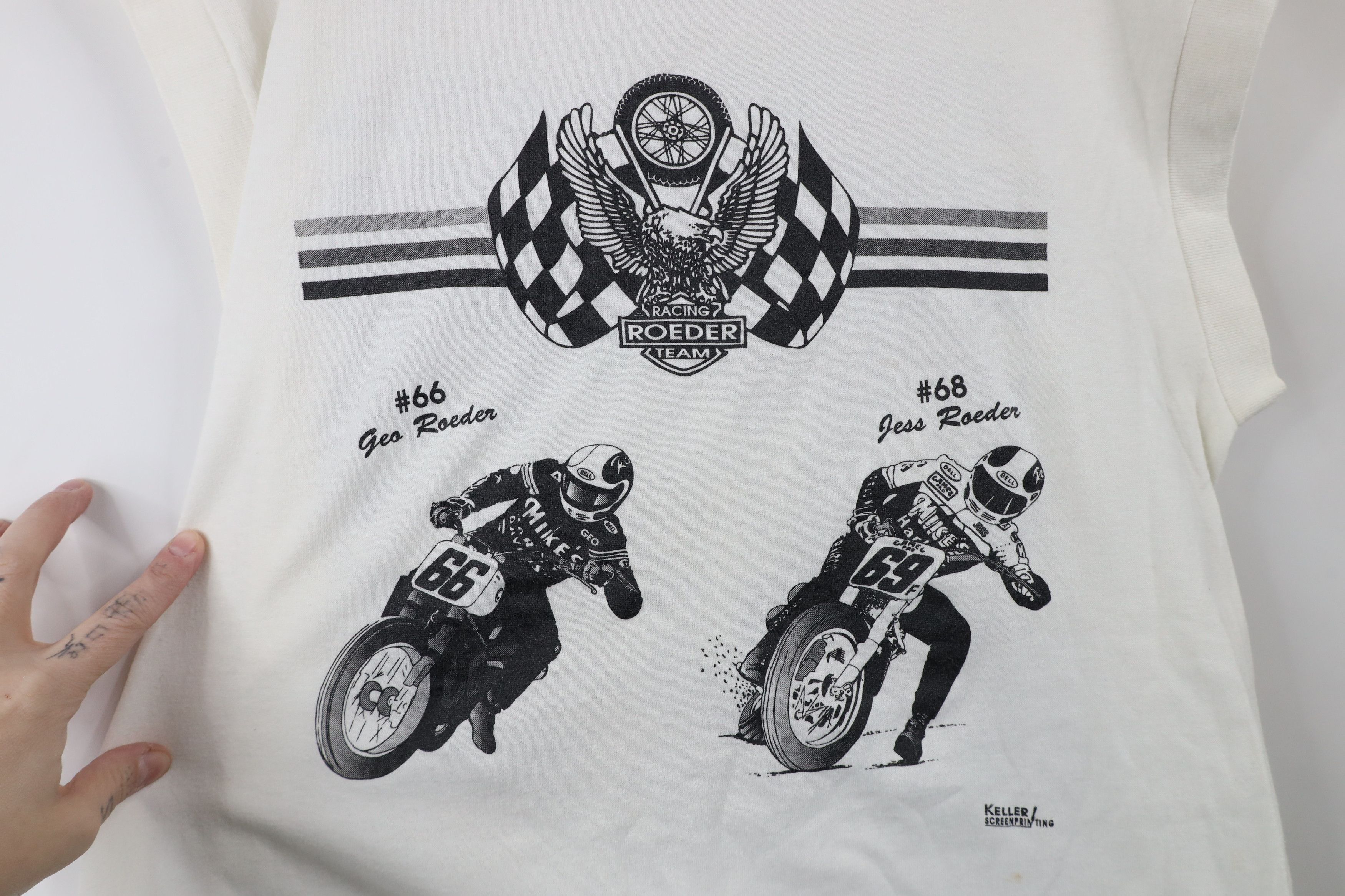 Vintage Vintage 80s 90s Racing Team Geo Jess Sleeveless T-Shirt USA Size US L / EU 52-54 / 3 - 4 Thumbnail