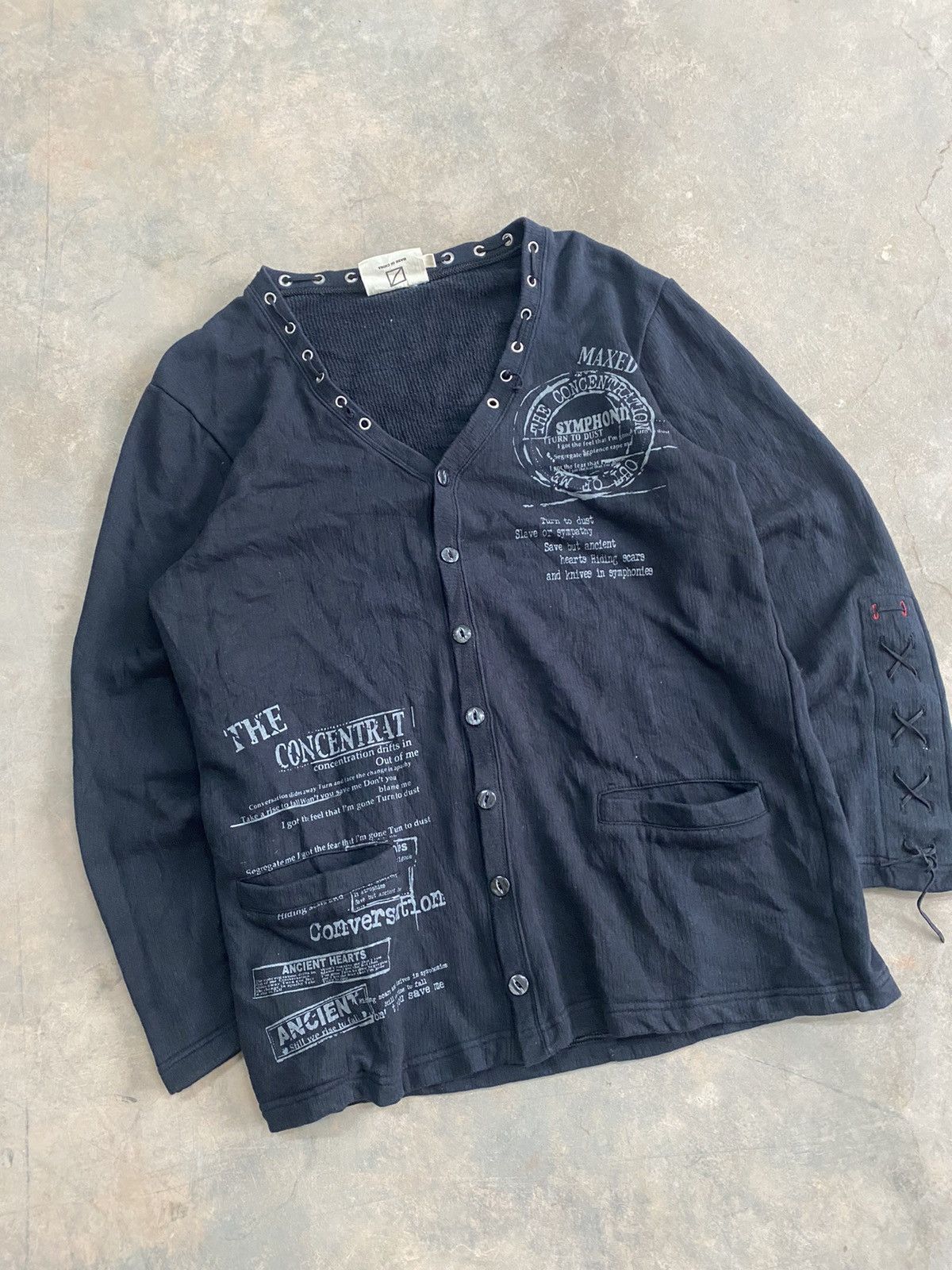 Hysteric Glamour × Japanese Brand × Le Grande Bleu (L.G.B.) 45 Cardigan Punk Grunge Lgb Style Bondage Gothic Size US M / EU 48-50 / 2 - 2 Thumbnail