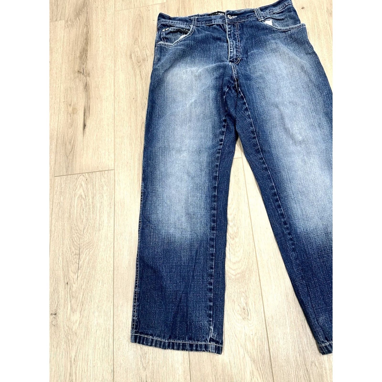 Southpole VINTAGE Southpole Jeans Size 36x31 Dark Wash Denim 5-Pocket Men Wide-Leg Relaxed Blue Cotton Jeans Boys Girls Mens Womens Size US 36 / EU 52 - 3 Thumbnail