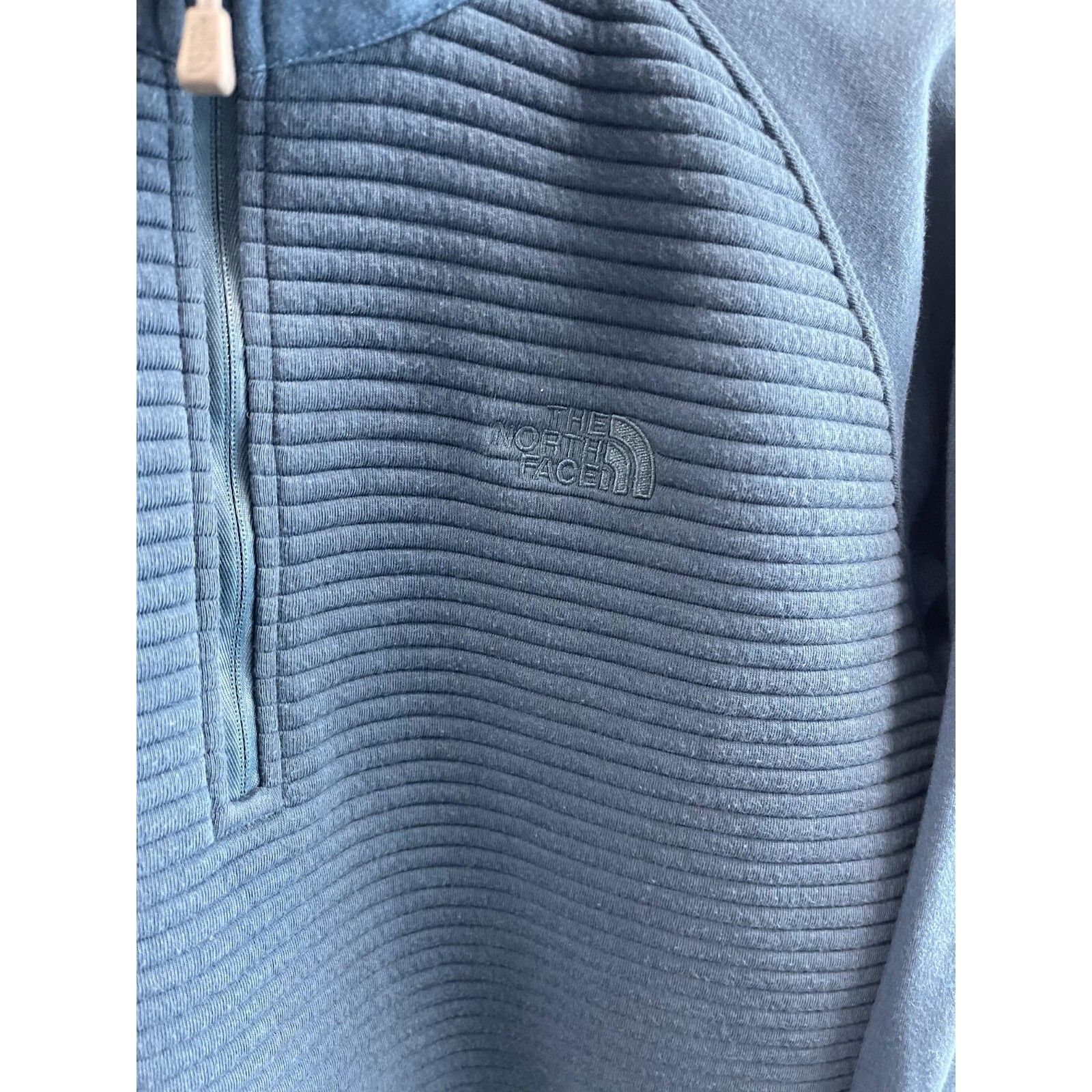 The North Face VTG 90S Y2K RARE NORTHFACE RIBBED BLUE 1/4 ZIP PULLOVER SWEA Size US L / EU 52-54 / 3 - 2 Thumbnail