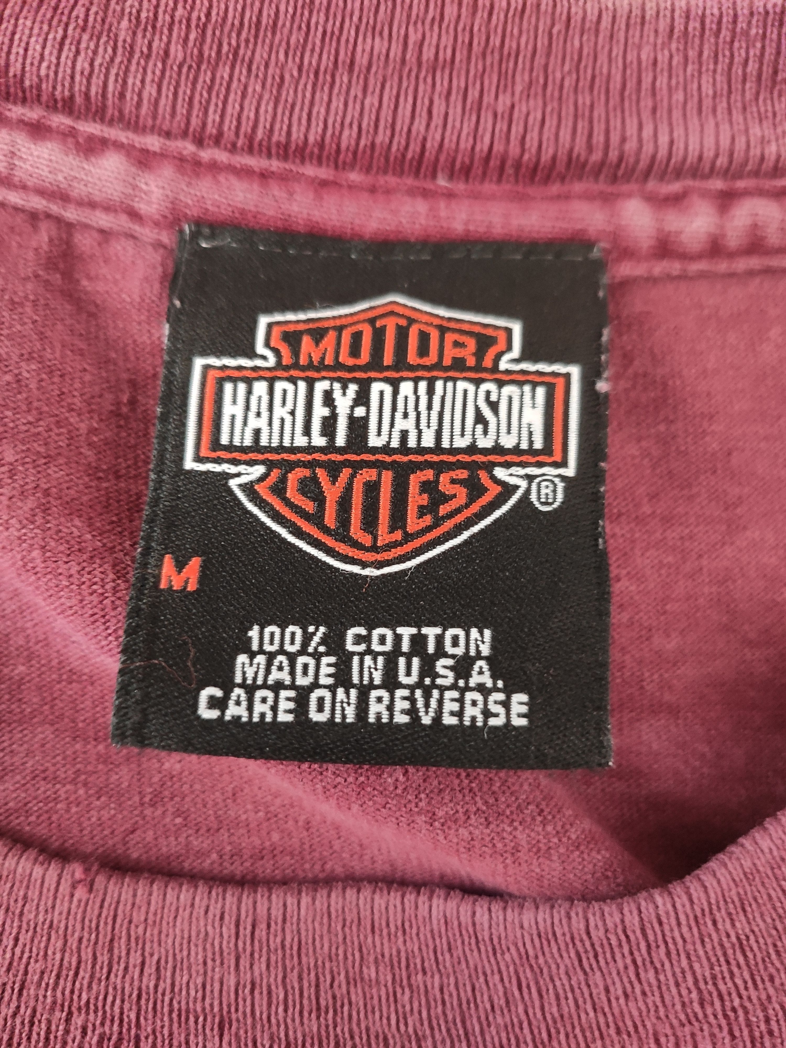 Harley Davidson × Japanese Brand × Vintage harley davidson t-shirt tee bordeaux sunfaded 2000s vintage Size US M / EU 48-50 / 2 - 4 Thumbnail