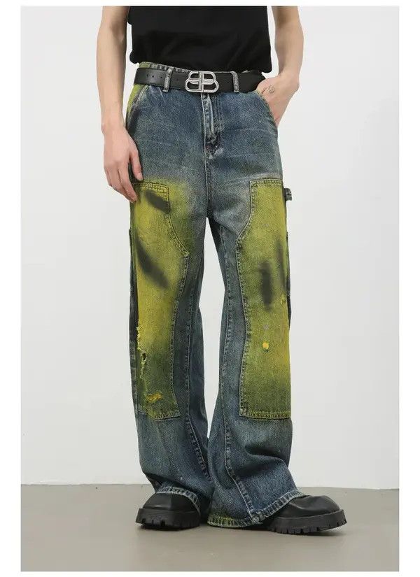 Japanese Brand Kimura x Akane Mid-Waist Baggy Distressed Ripped Jeans Size US 30 / EU 46 - 8 Thumbnail