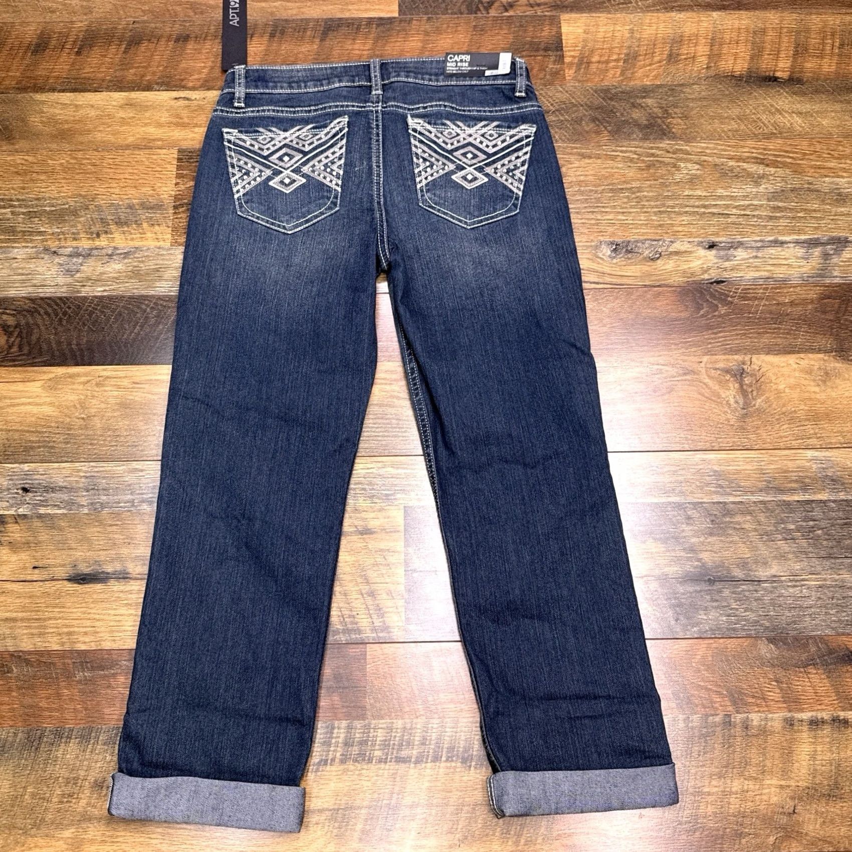 Apt. 9 Apt. 9 Jeans Capri Regular 2 28/Blue Denim Stretch City Solid Medium 23in Inseam Womens Modern Fit Size 26" / US 2 / IT 38 - 3 Thumbnail