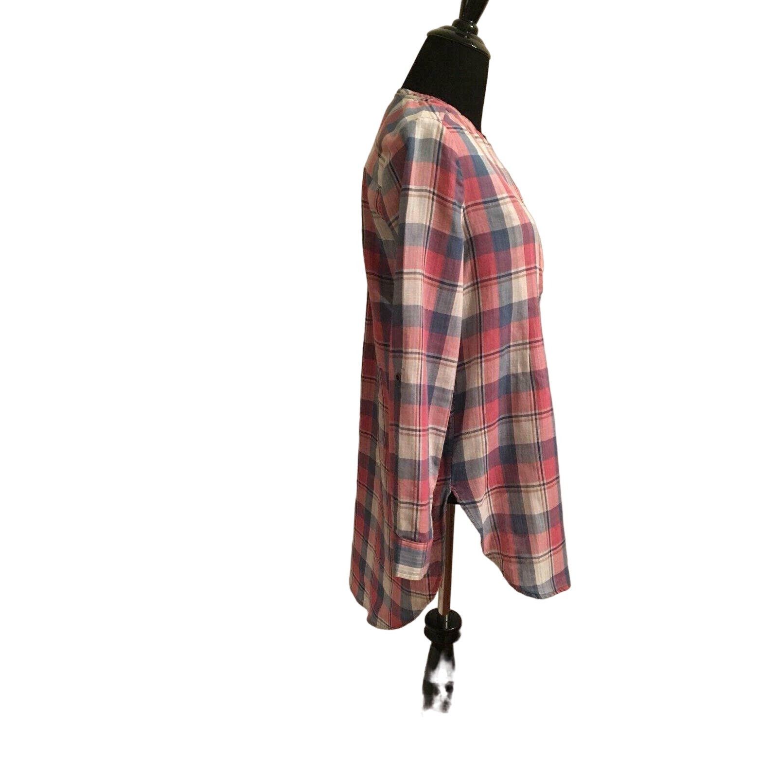 Anthropologie HOLDING HORSES Pink Plaid Long Sleeves Tunic Blouse XS Size XS / US 0-2 / IT 36-38 - 5 Thumbnail