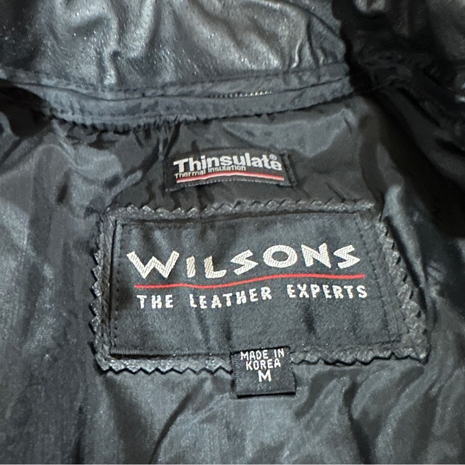Wilsons Leather Vintage 80s Wilsons Black Leather Coat Size M Size M / US 6-8 / IT 42-44 - 7 Thumbnail