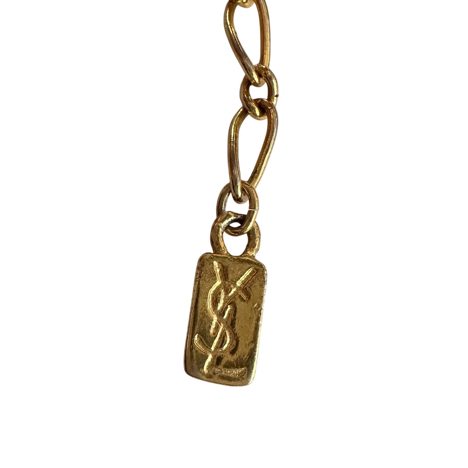Yves Saint Laurent Yves Saint Laurent Gold and Rhinestone Bow Necklace Size ONE SIZE - 7 Thumbnail