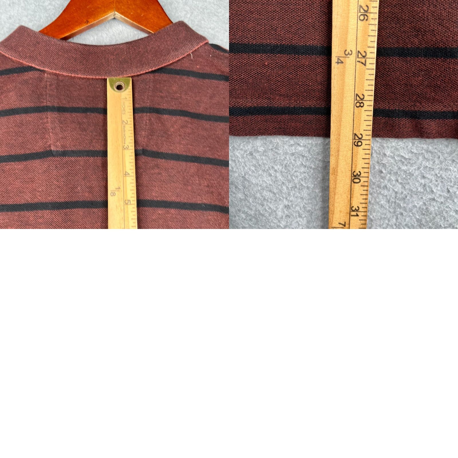 Banana Republic BANANA REPUBLIC Polo Shirt Organic Cotton Pique Mens XL Burgundy Striped Casual Shirt Size US XL / EU 56 / 4 - 8 Thumbnail