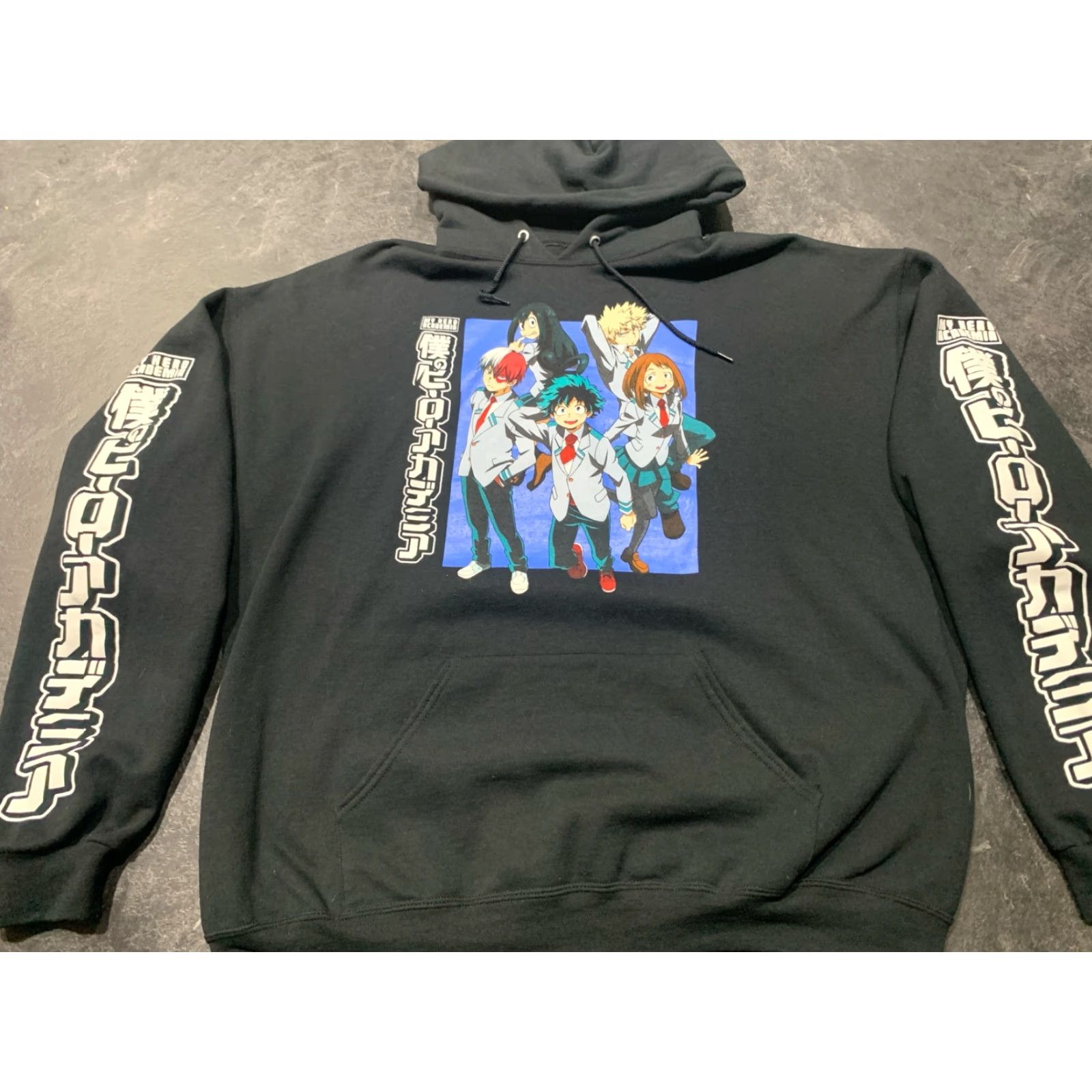 Vintage VINTAGE Funimation My Hero Academia Hoodie 2XL Black Pullover Drawstring Hero Unisex Adults Size US XXL / EU 58 / 5 - 2 Thumbnail