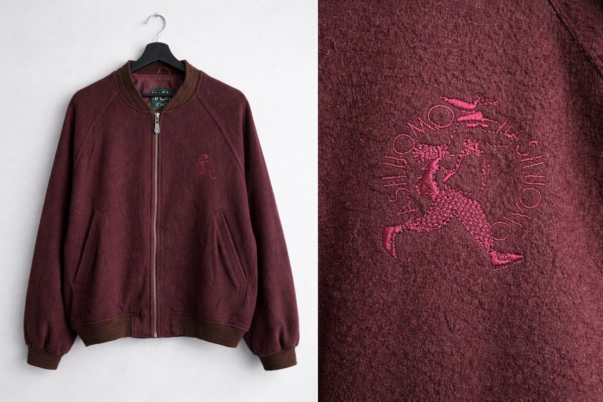 Japanese Brand Vintage HASH Uomo Cheerful Dog Wool Bomber Jacket Size US L / EU 52-54 / 3 - 3 Thumbnail
