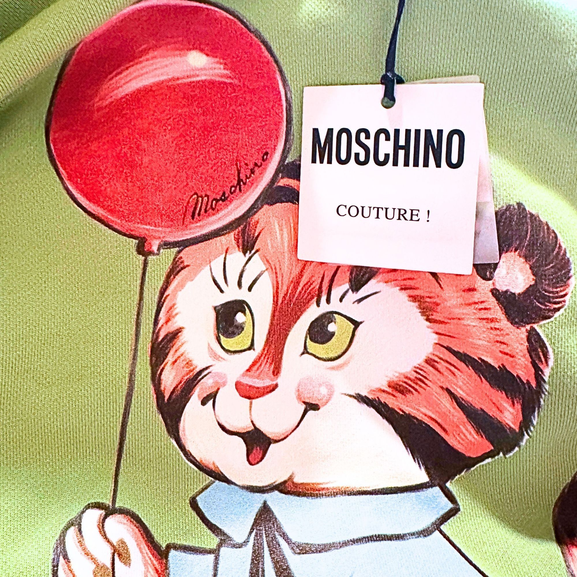 Moschino Moschino Bright Green Tiger Graphic Hoodie With Drawstring Size US L / EU 52-54 / 3 - 4 Thumbnail