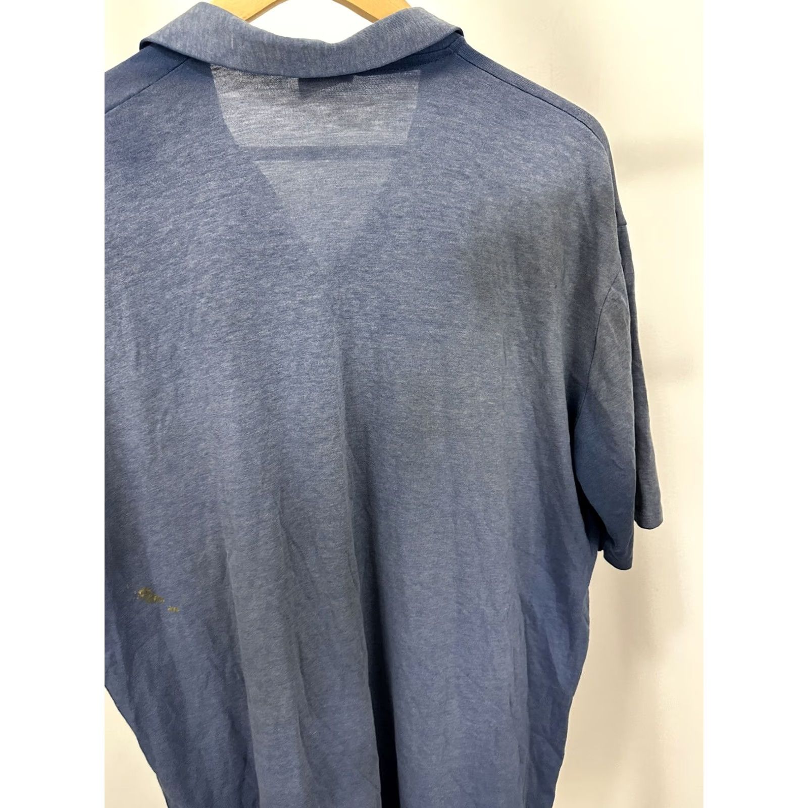 Vintage VTG 80s Stedman Gradient Sun Faded Paper Thin Worn Polo Blue WIP Work Shirt XXL Size US XXL / EU 58 / 5 - 5 Thumbnail