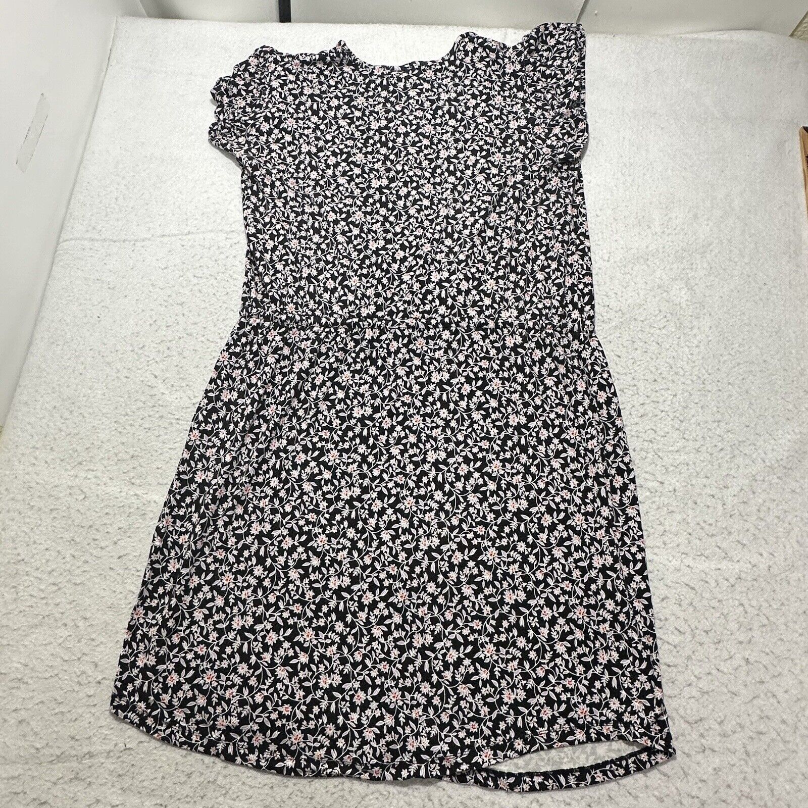 Other A.N.A XL Cap Sleeve Black Purple Floral Dress Pullover Size XL / US 12-14 / IT 48-50 - 10 Thumbnail