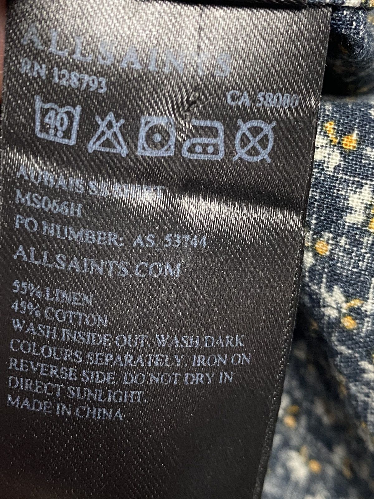 Allsaints Allsaints Flowers Print Designer Luxury Button Up Shirt Size US S / EU 44-46 / 1 - 9 Thumbnail