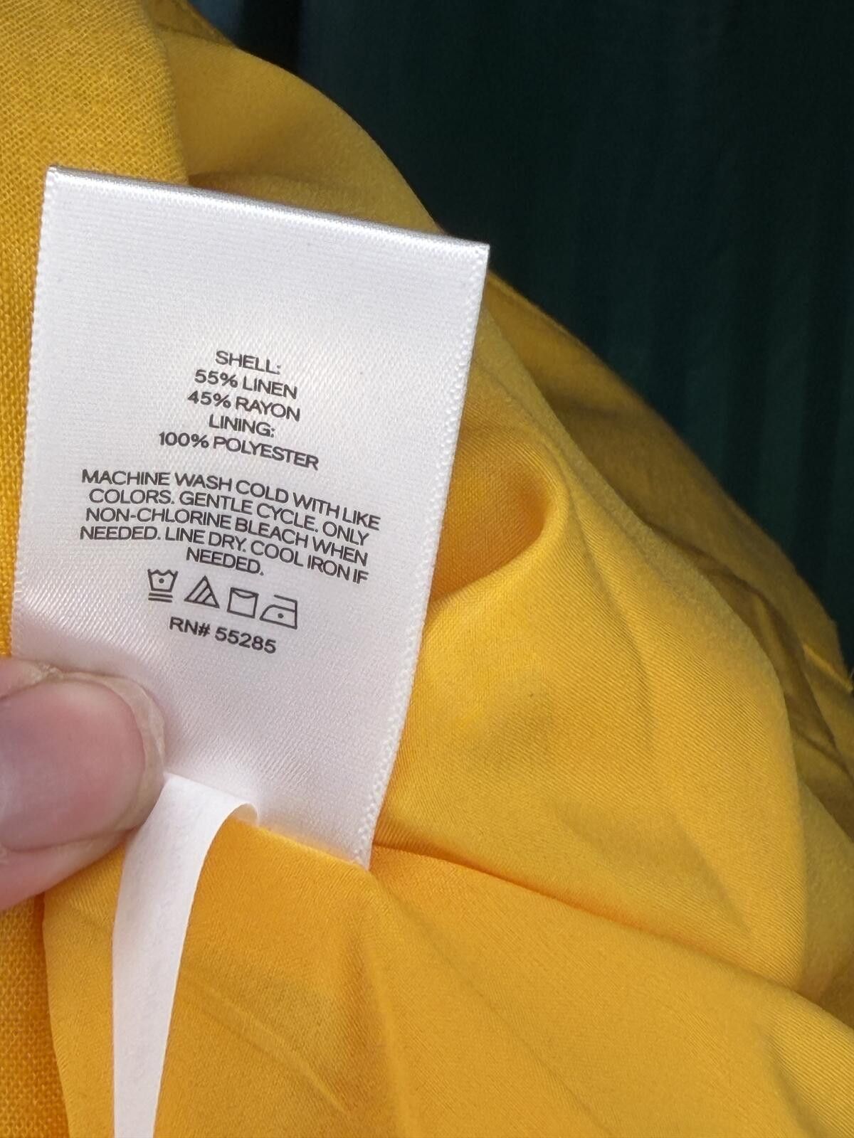 Express Express Yellow Linen Blend Blazer - Size L Size L / US 10 / IT 46 - 5 Thumbnail