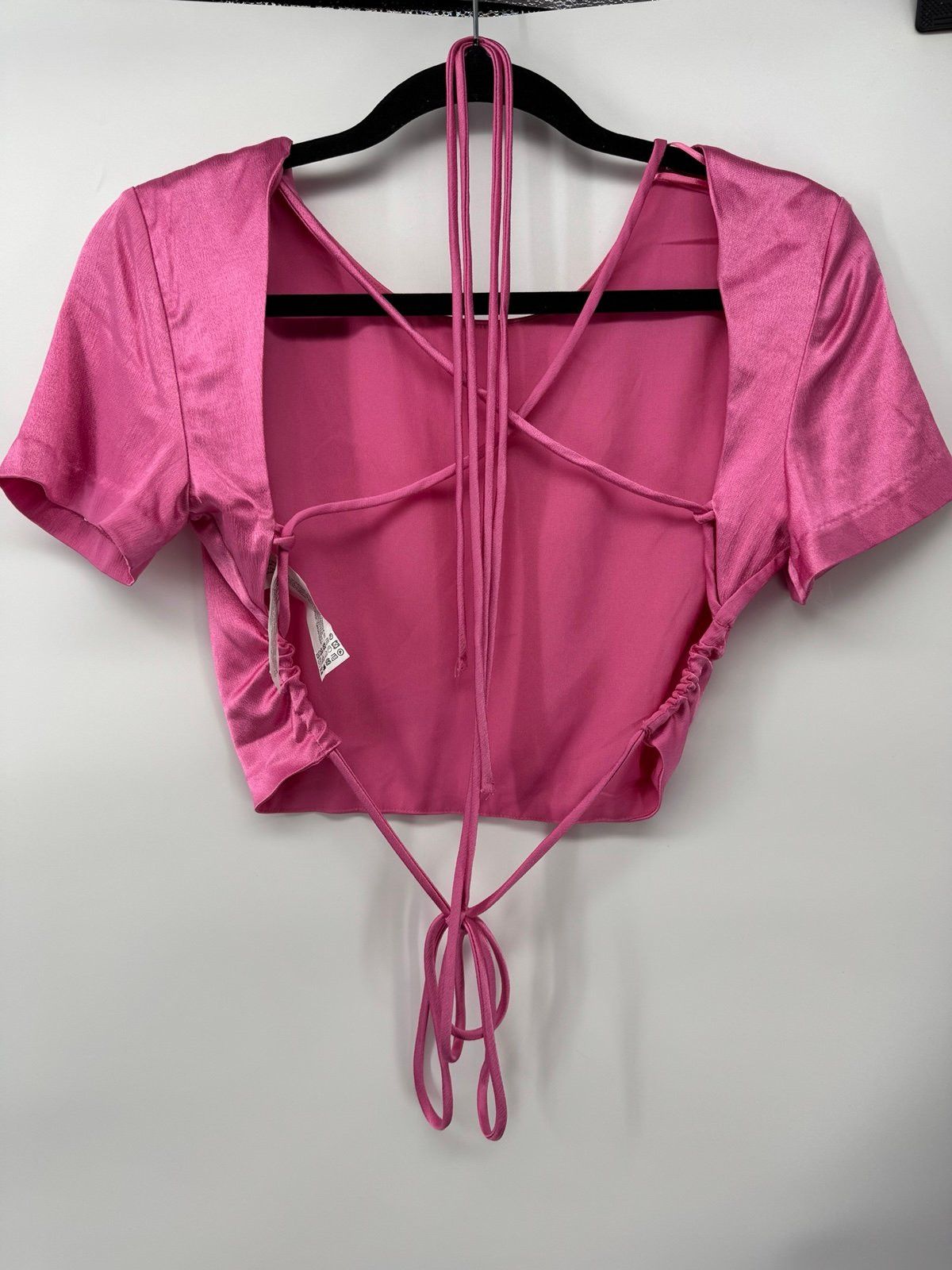 Zara Zara Pink Open Back Short Sleeve Shirt Womens Size Medium Size M / US 6-8 / IT 42-44 - 2 Thumbnail