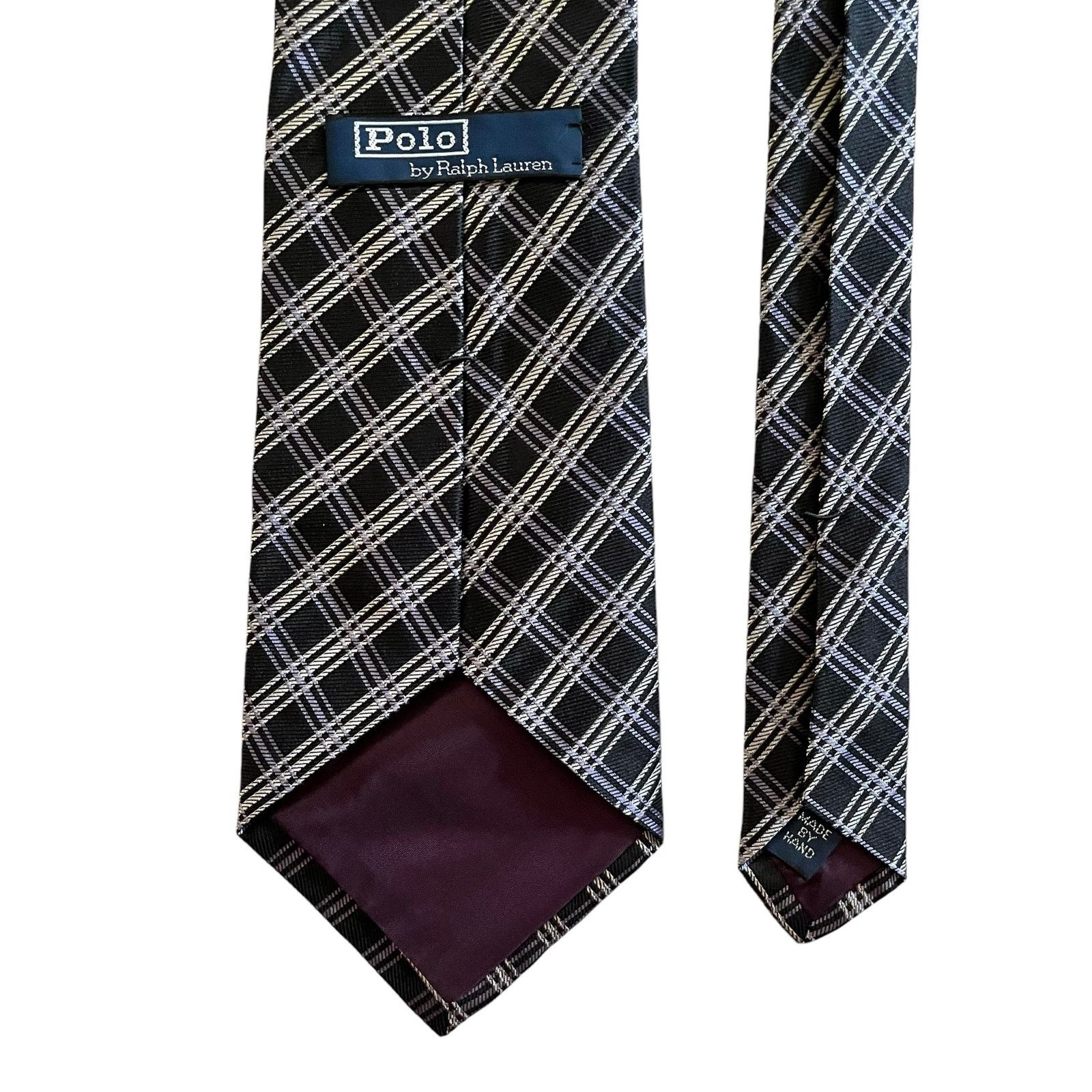 Polo Ralph Lauren × Vintage Polo Ralph Lauren Vintage Jacquard Plaid Check Wide Silk Tie Size ONE SIZE - 4 Thumbnail