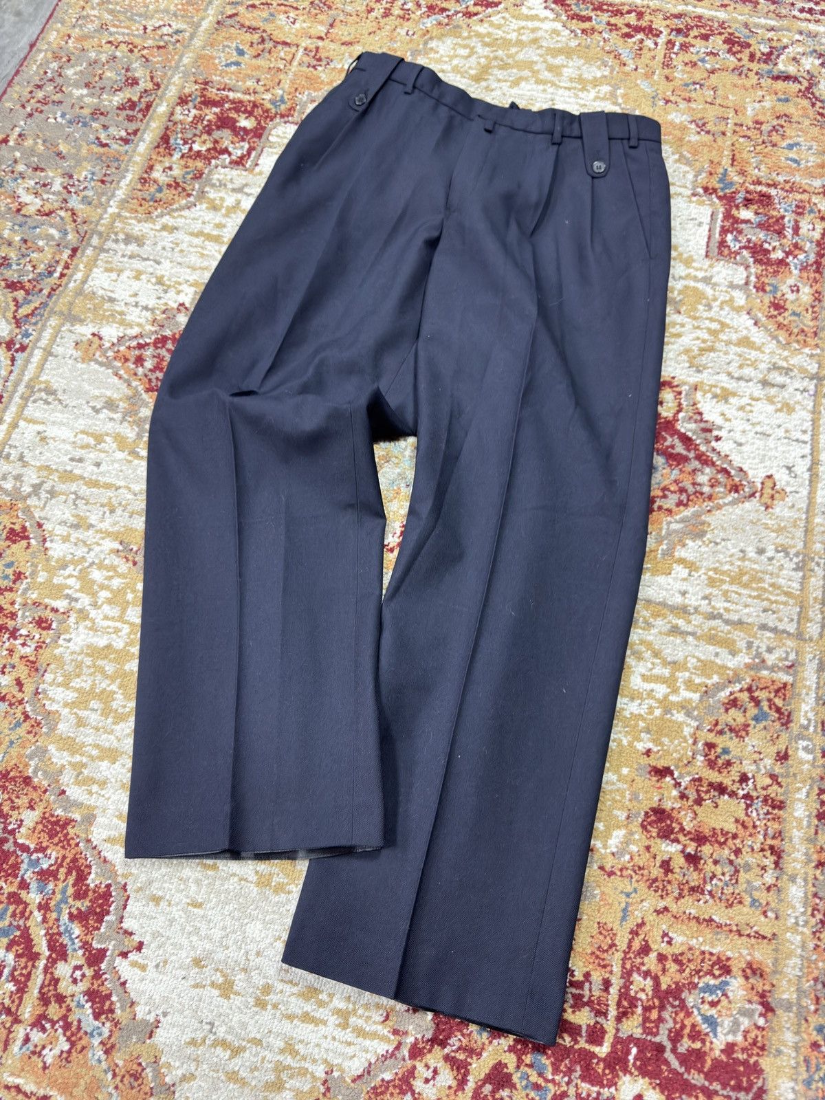 Vintage 1980s Wool Suit Pants Baggy Trousers Blend Balenciaga Rick Size US 32 / EU 48 - 1 Thumbnail