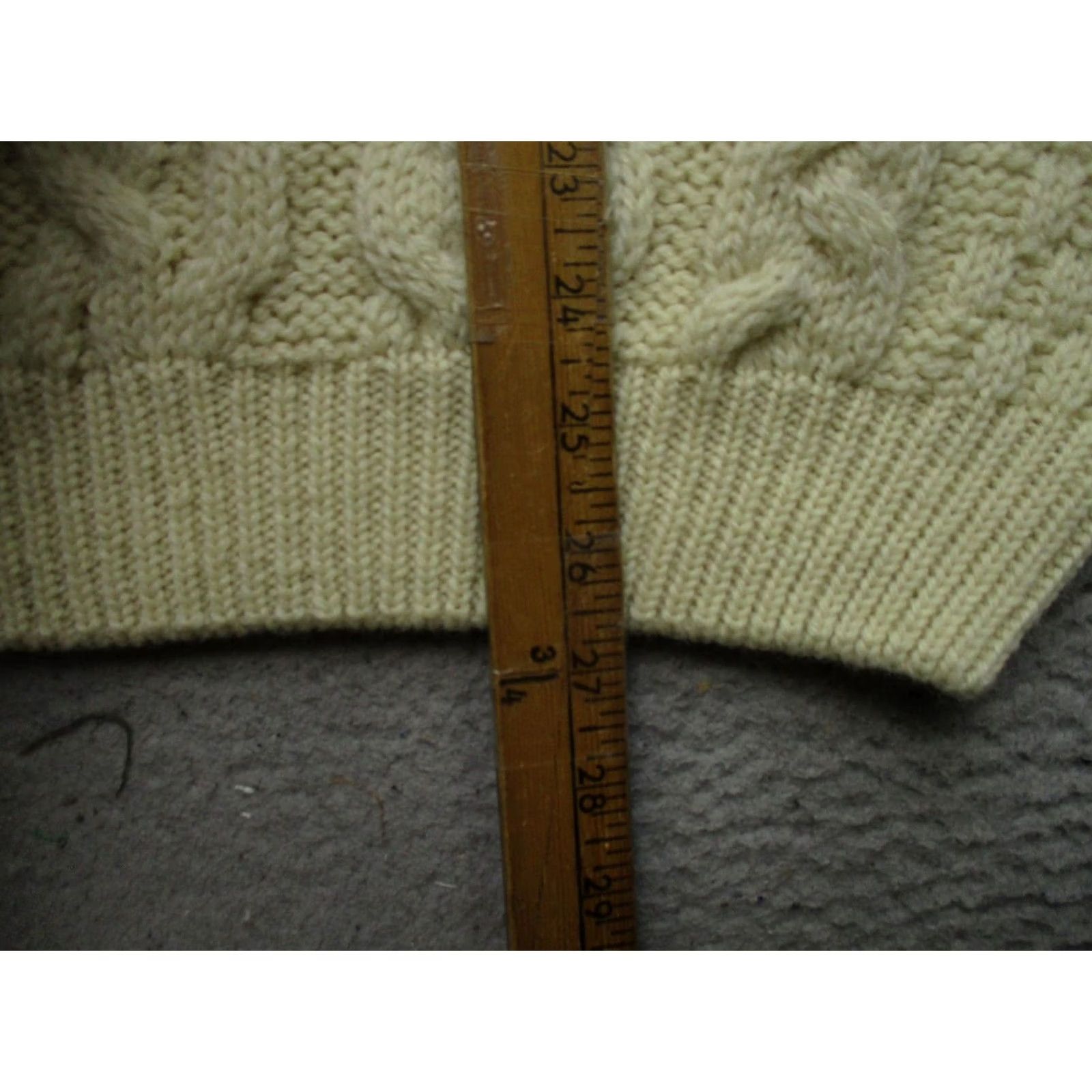 Vintage Aran Crafts Sweater Mens 2XL White Wool Cable Knit Crewneck Ireland Fisherman Size US XXL / EU 58 / 5 - 4 Thumbnail