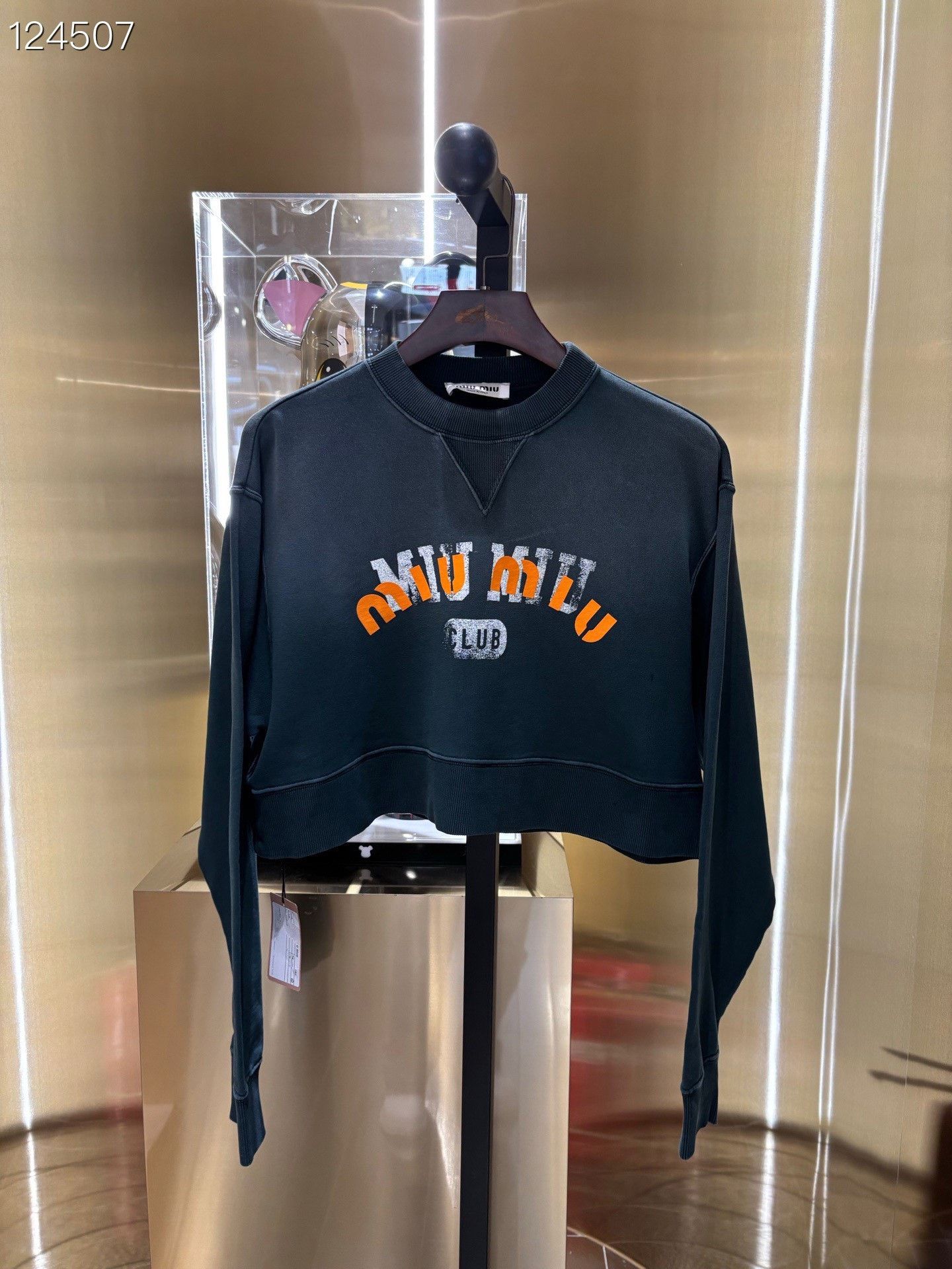 Miu Miu Miumiu Women's Logo Print Cropped Sweatshirt Size S / US 4 / IT 40 - 1 Thumbnail