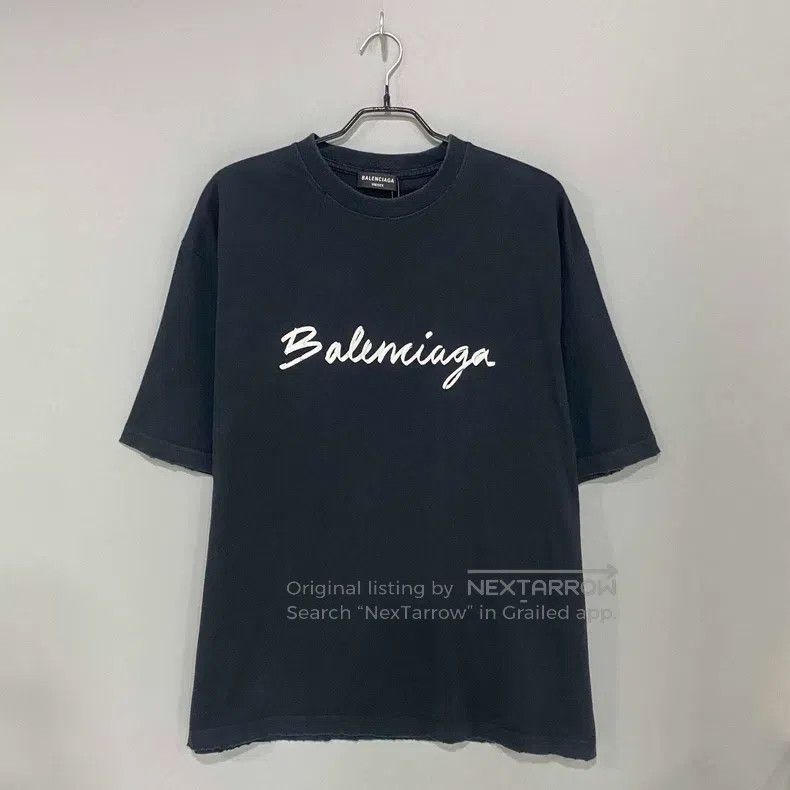 Balenciaga Balenciaga Cursive Letter Logo Short Sleeve Size US M / EU 48-50 / 2 - 1 Thumbnail