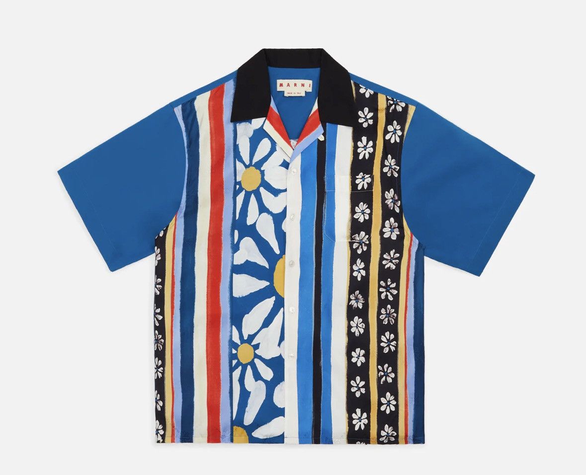 Marni Marni Mixed Fabrics Bowling Shirt Size US XL / EU 56 / 4 - 1 Thumbnail