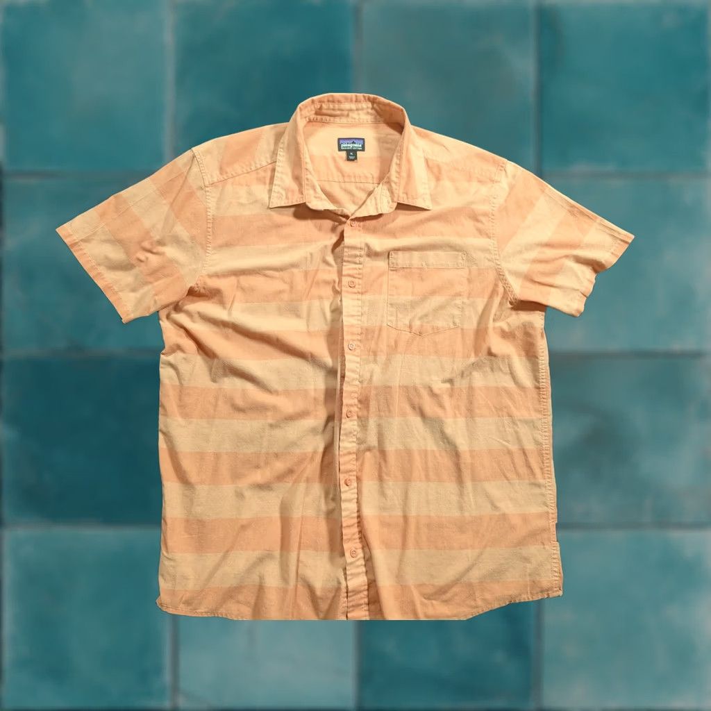 Patagonia Patagonia Puckerwear Button-Up Shirt Mens XL Pink Stripe Organic Cotton Casual Size US XL / EU 56 / 4 - 1 Thumbnail