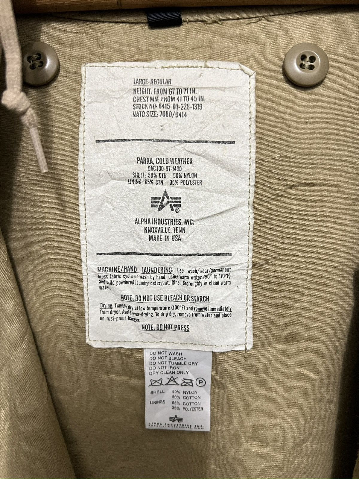 Alpha Industries 348. ALPHA INDUSTRIES Parka Cold Weather Size US L / EU 52-54 / 3 - 4 Thumbnail