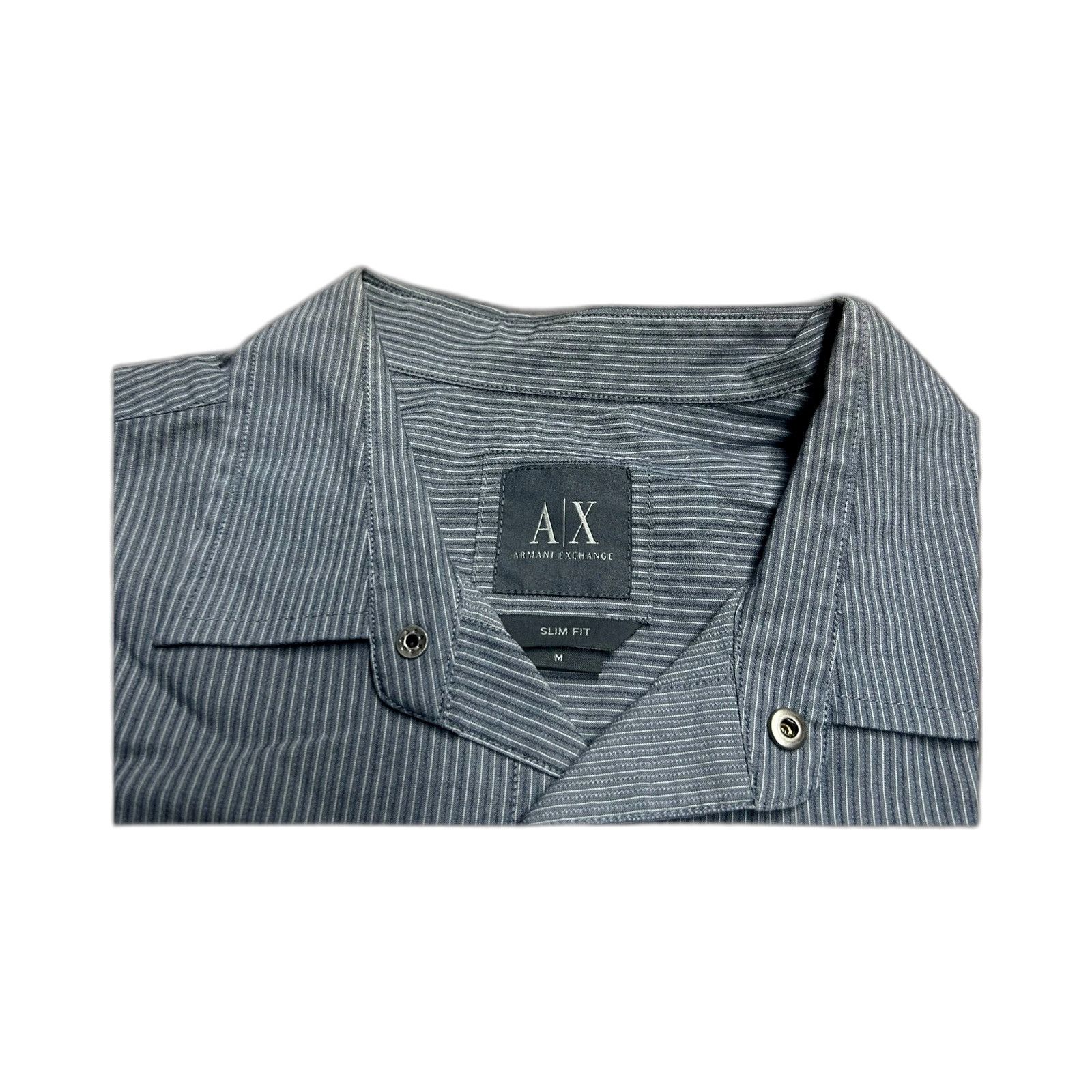 Armani Exchange Armani Exchange A|X Pinstripe Short Sleeve Button Up Shirt G Size US M / EU 48-50 / 2 - 2 Thumbnail