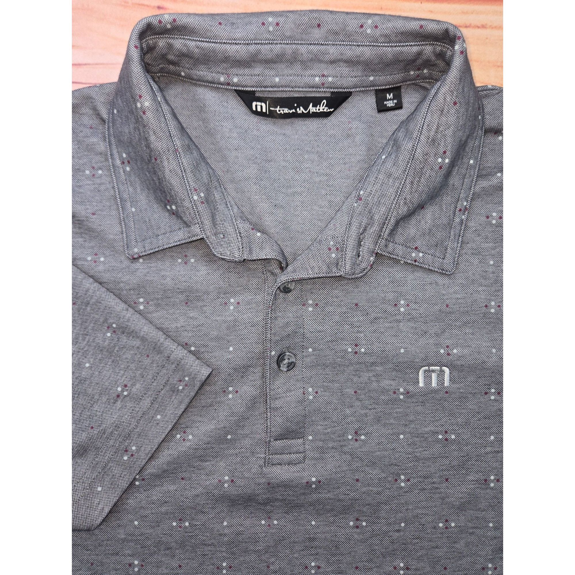 TravisMathew Travis Mathew Mens Polo Shirt Medium Gray Pima Cotton Blend Size US M / EU 48-50 / 2 - 3 Thumbnail