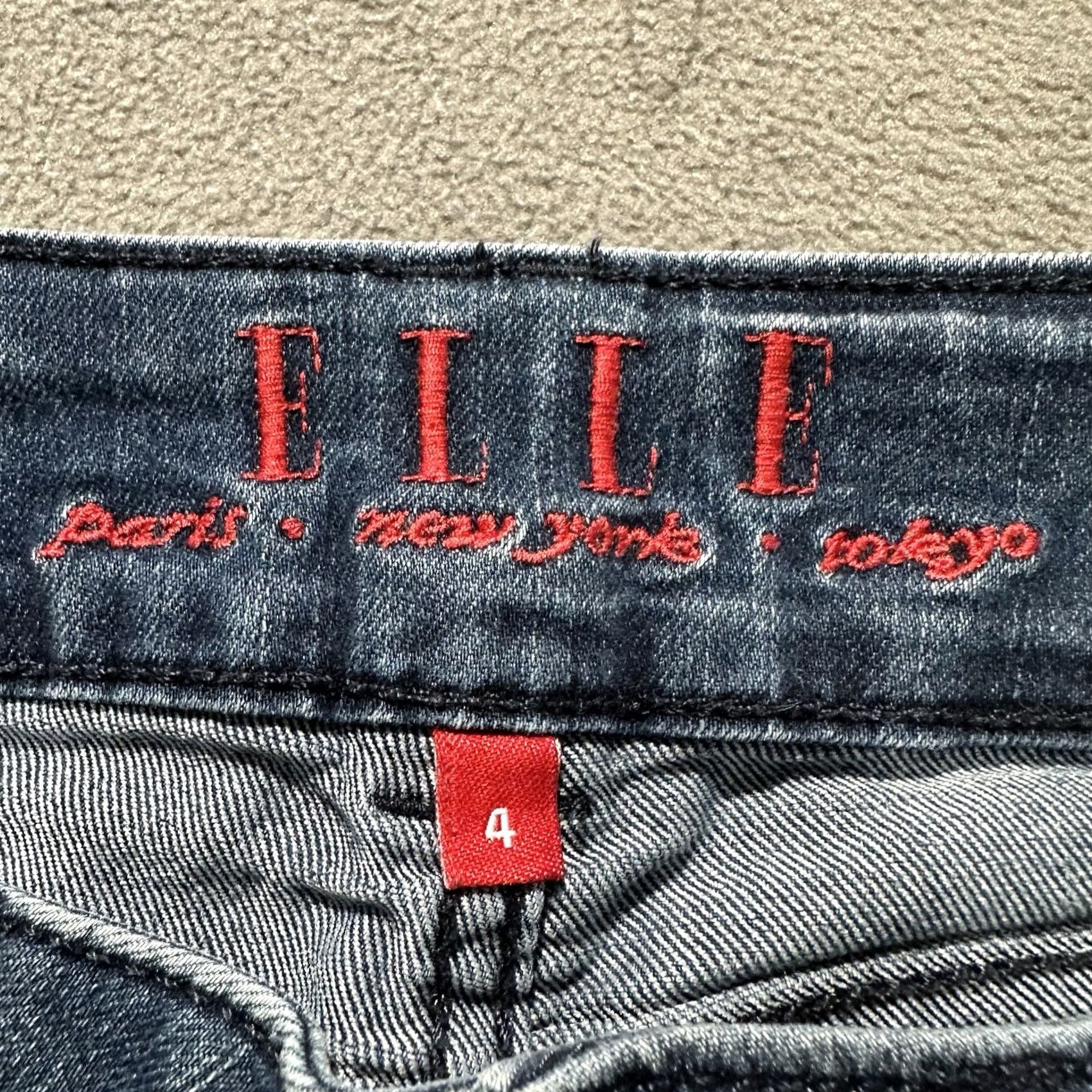 Vintage ELLE Jeans Womens Size 4 Blue Denim Straight Leg Faded Pocket Flap EUC Size 27" / US 4 / IT 40 - 7 Thumbnail