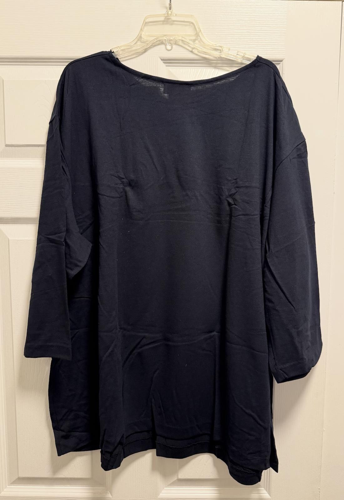 Designer Roaman’s Gold Foil Tunic Top 3X Made in USA Boho Glam Size M / US 6-8 / IT 42-44 - 2 Thumbnail
