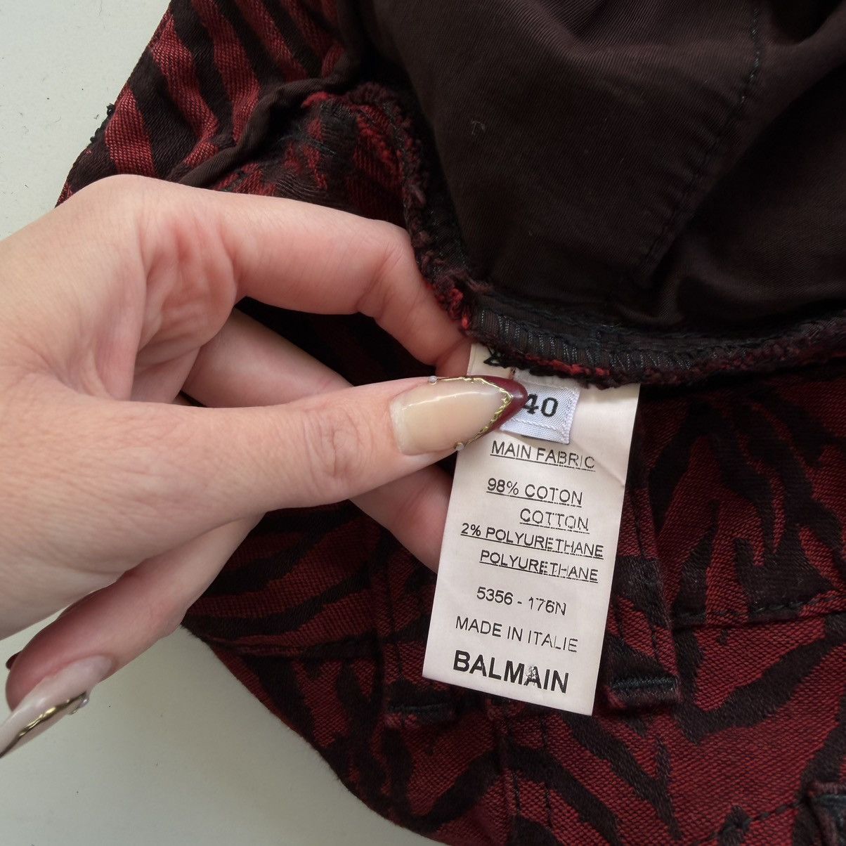 Balmain Balmain Decarnin Era Zebra Biker Jeans Red Size 40 Size 30" / US 8 / IT 44 - 14 Thumbnail