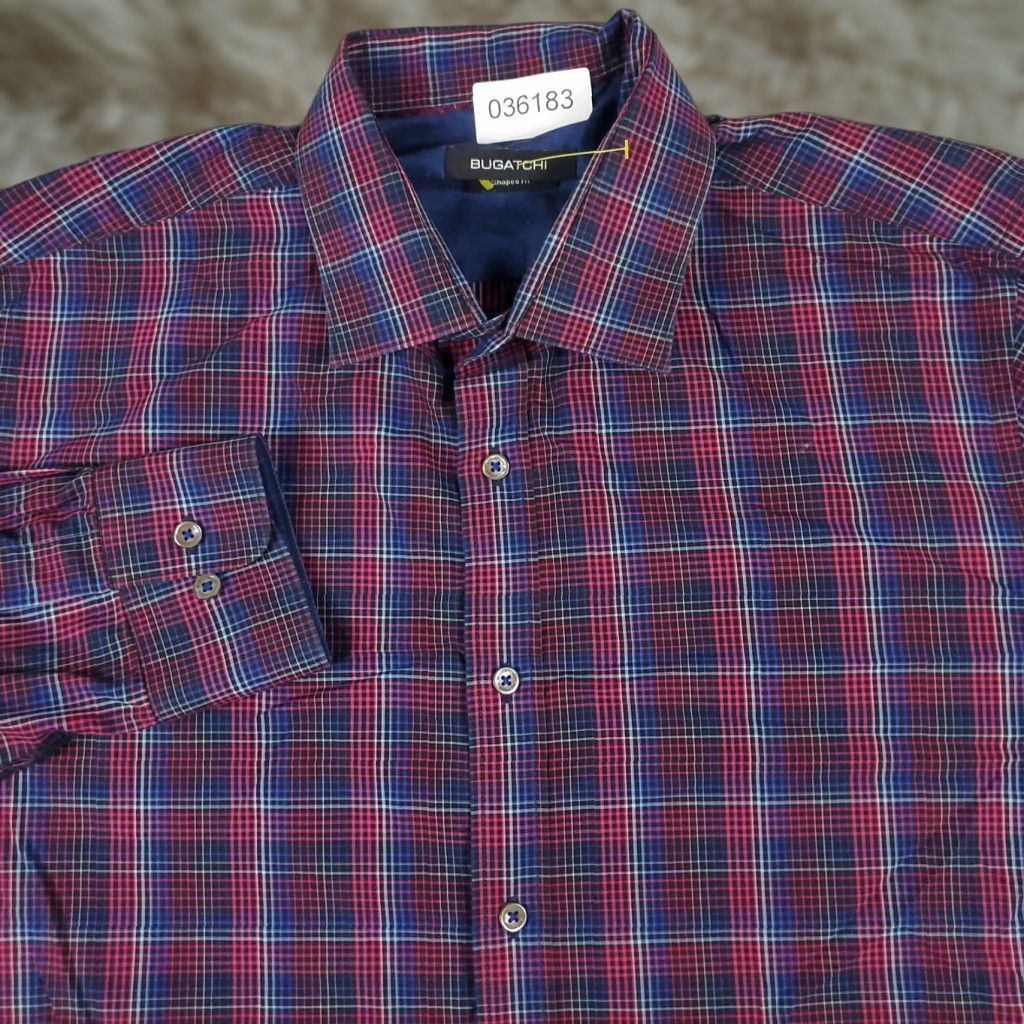 BUGATCHI Bugatchi Uomo Plaid Button-Up Shirt Mens XL Multicolor Long Sleeve Regular Fit Size US XL / EU 56 / 4 - 1 Thumbnail