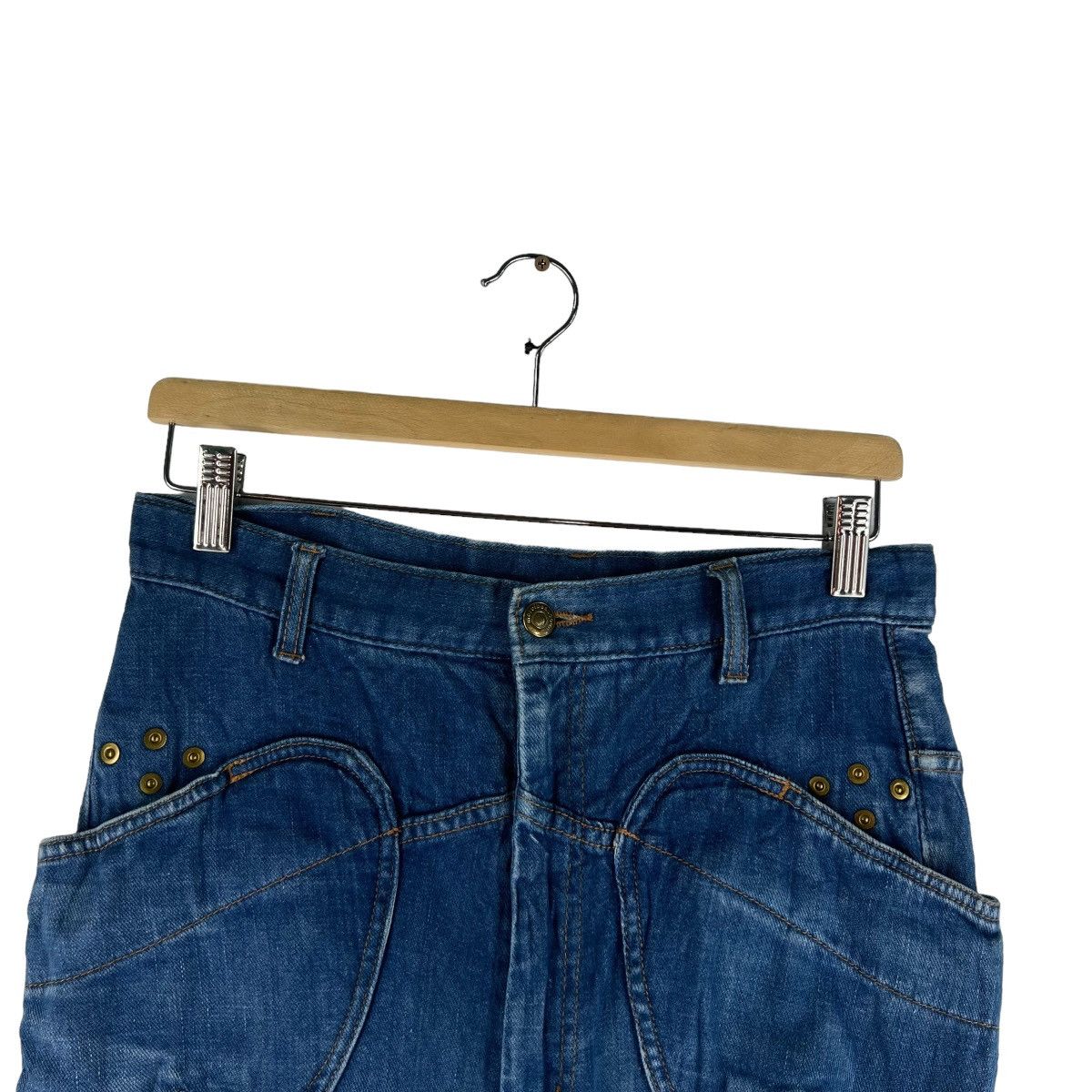 Issey Miyake 🔥VINTAGE BIKER DENIM JEANS MERCIBEAUCOUP ISSEY MIYAKE Size US 32 / EU 48 - 5 Thumbnail