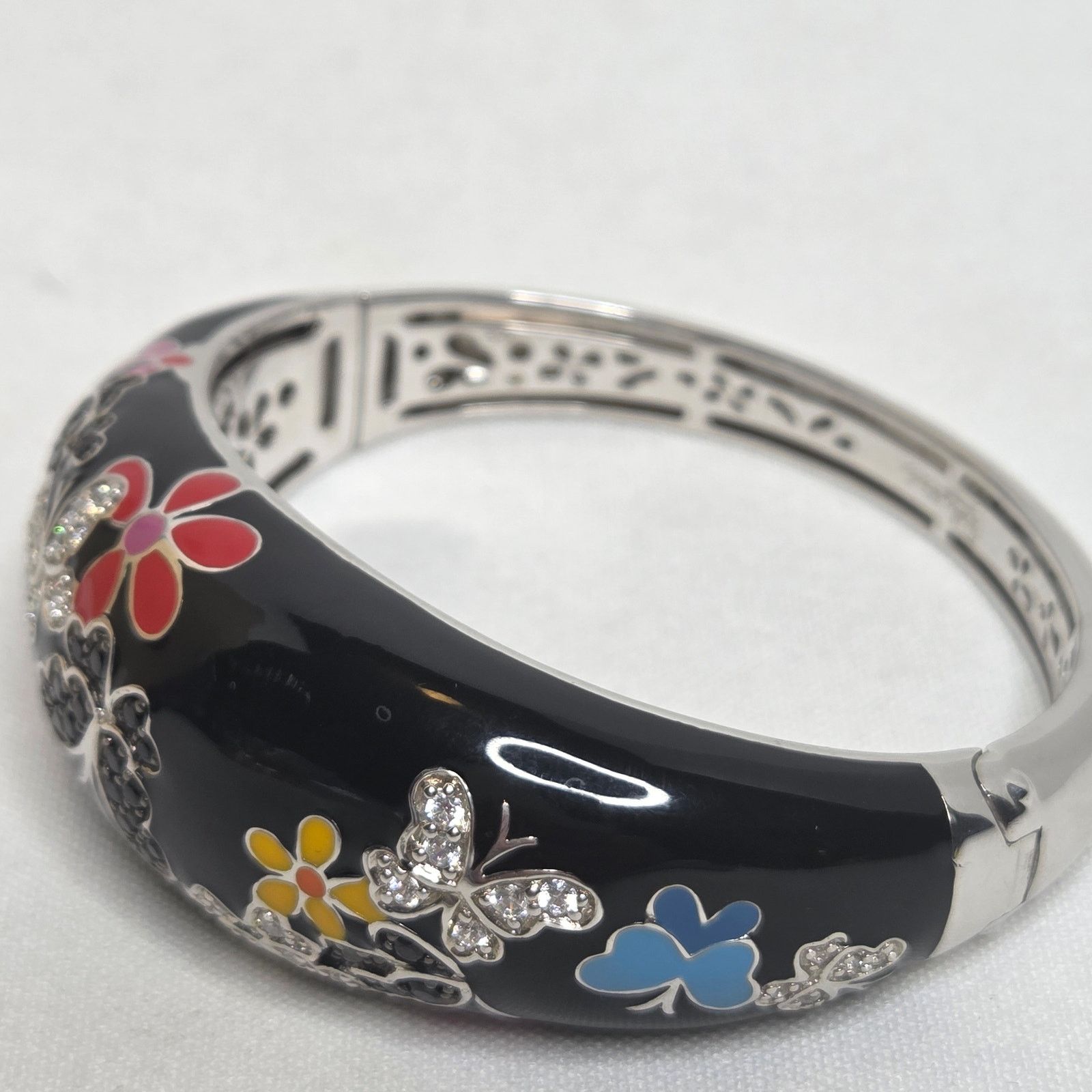 Other Belle Etoile Hand Painted Art Deco Flutter Bangle Bracelet Size ONE SIZE - 4 Thumbnail