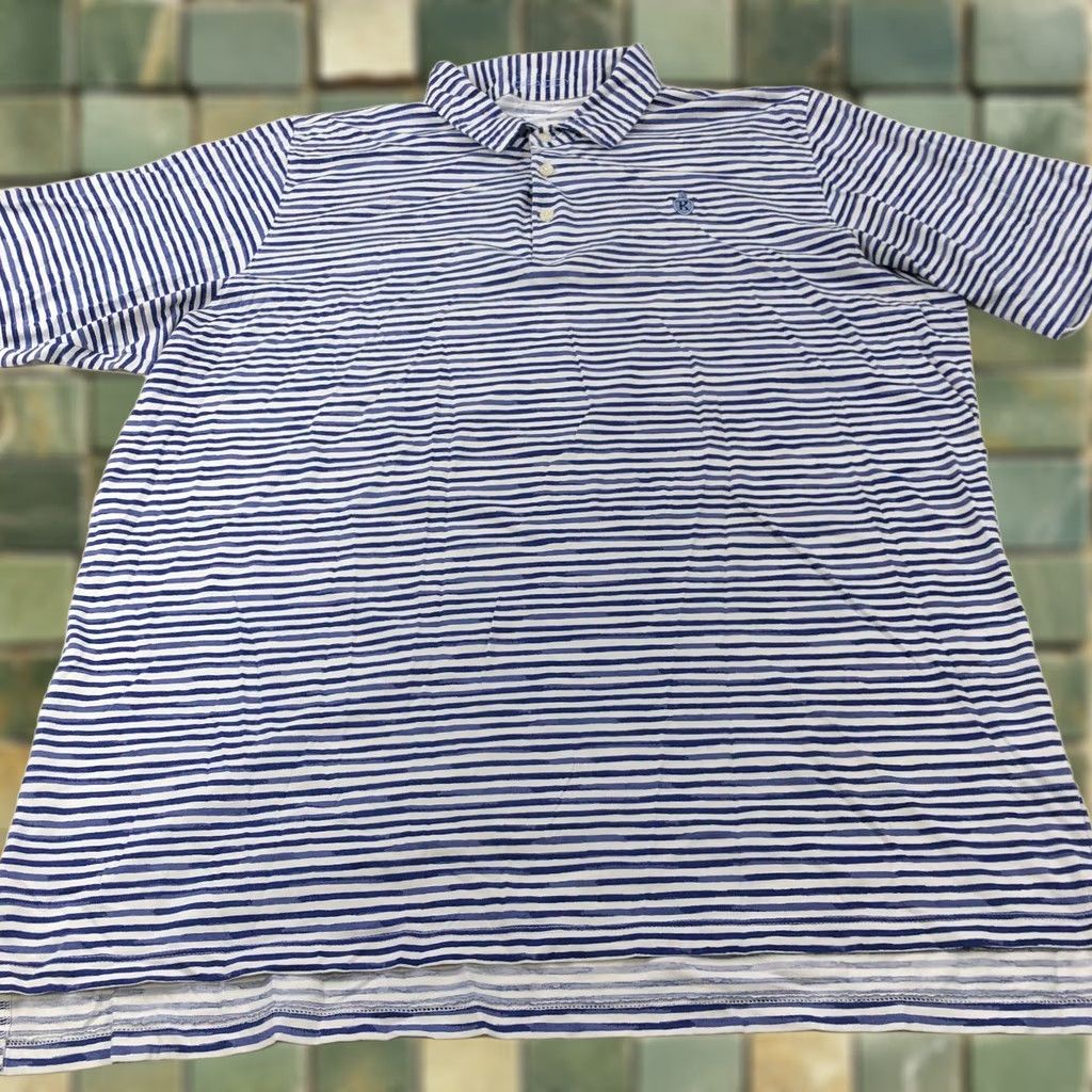Vintage B. Draddy Mens Golf Polo Shirt XL Blue 100% PIMA COTTON Stretch Button Size US XL / EU 56 / 4 - 1 Thumbnail