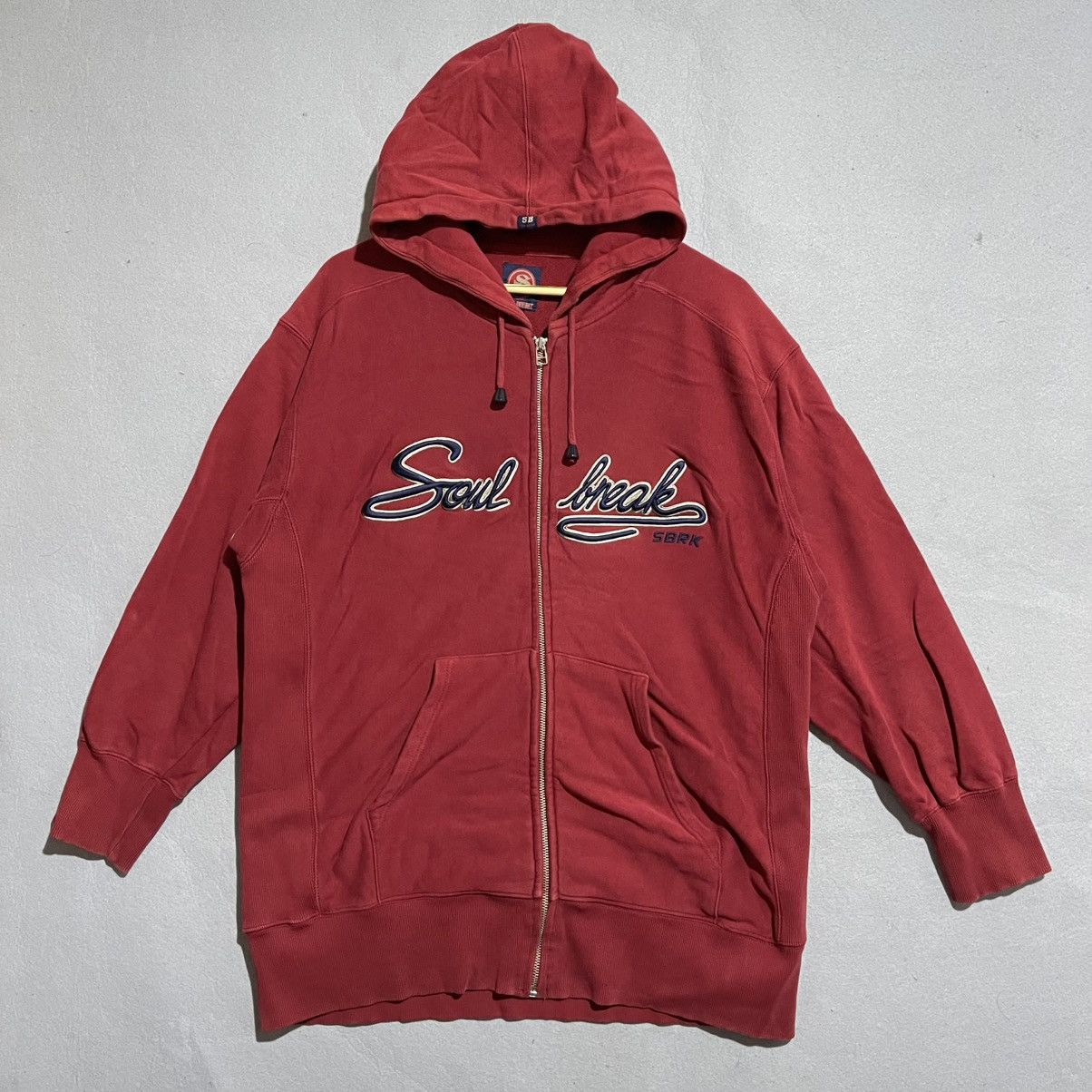 Japanese Brand Vintage Soul Break Embroidered Red Zip Hoodie — 2000s Size US L / EU 52-54 / 3 - 1 Thumbnail