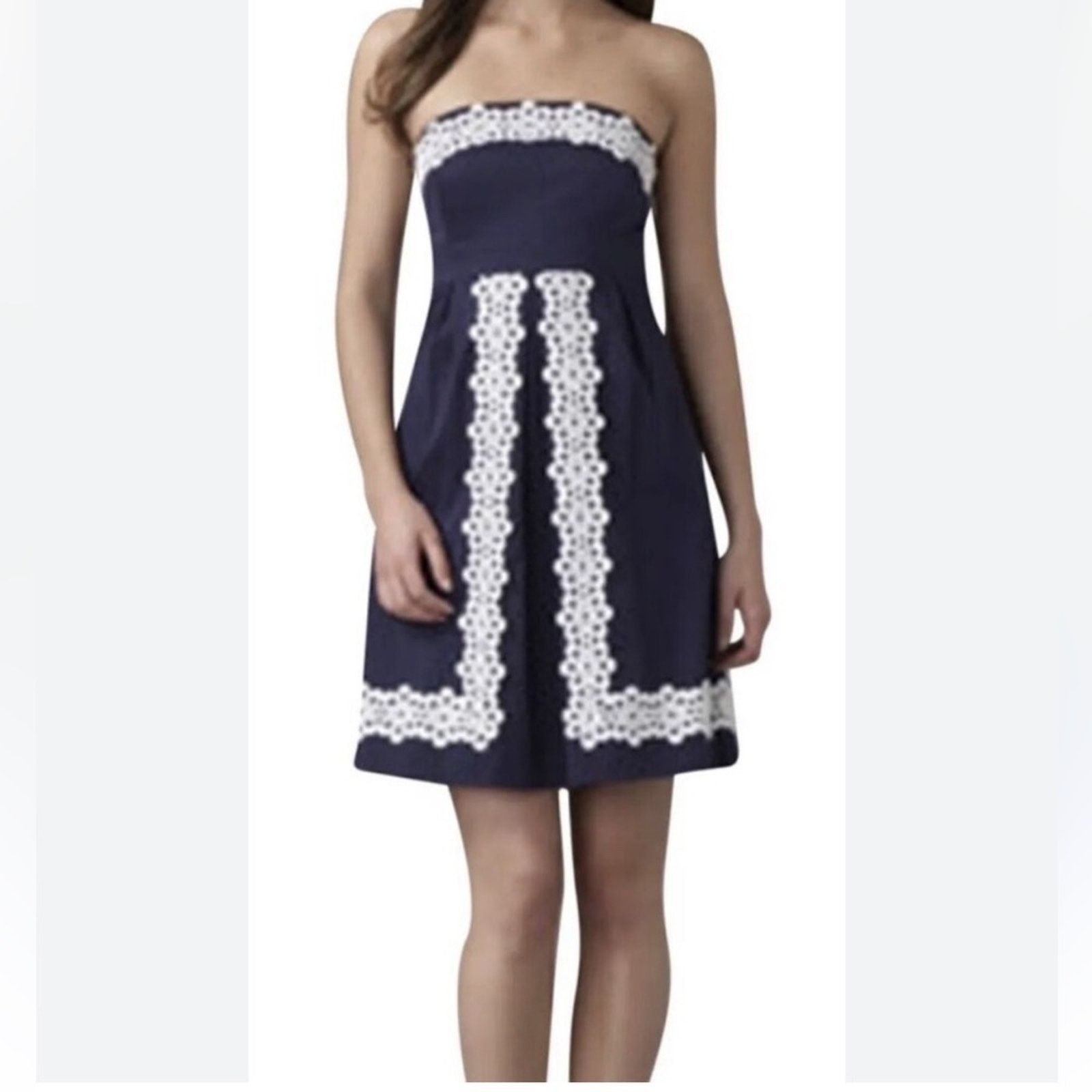 Lilly Pulitzer Lilly Pulitzer Betsey Embroidered Strapless Dress Size S / US 4 / IT 40 - 1 Thumbnail