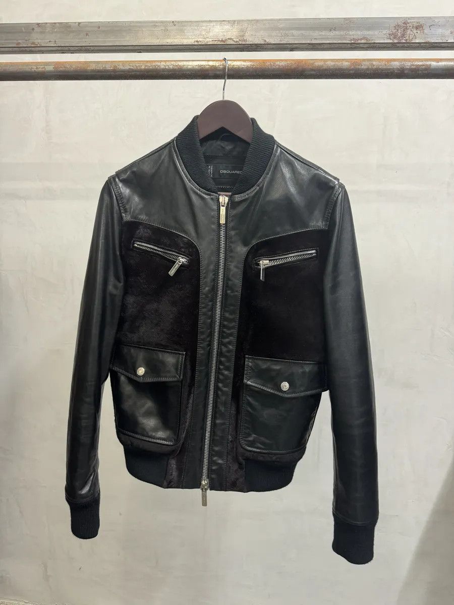 Dsquared2 SS2013 Dsquared2 Black & Brown Pony Hair Leather Alpha Jacket Size US S / EU 44-46 / 1 - 3 Thumbnail