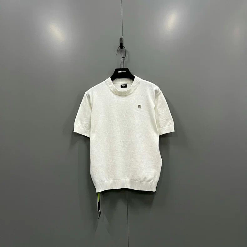 FENDI FF Logo Knit Short Sleeve Top - dmc