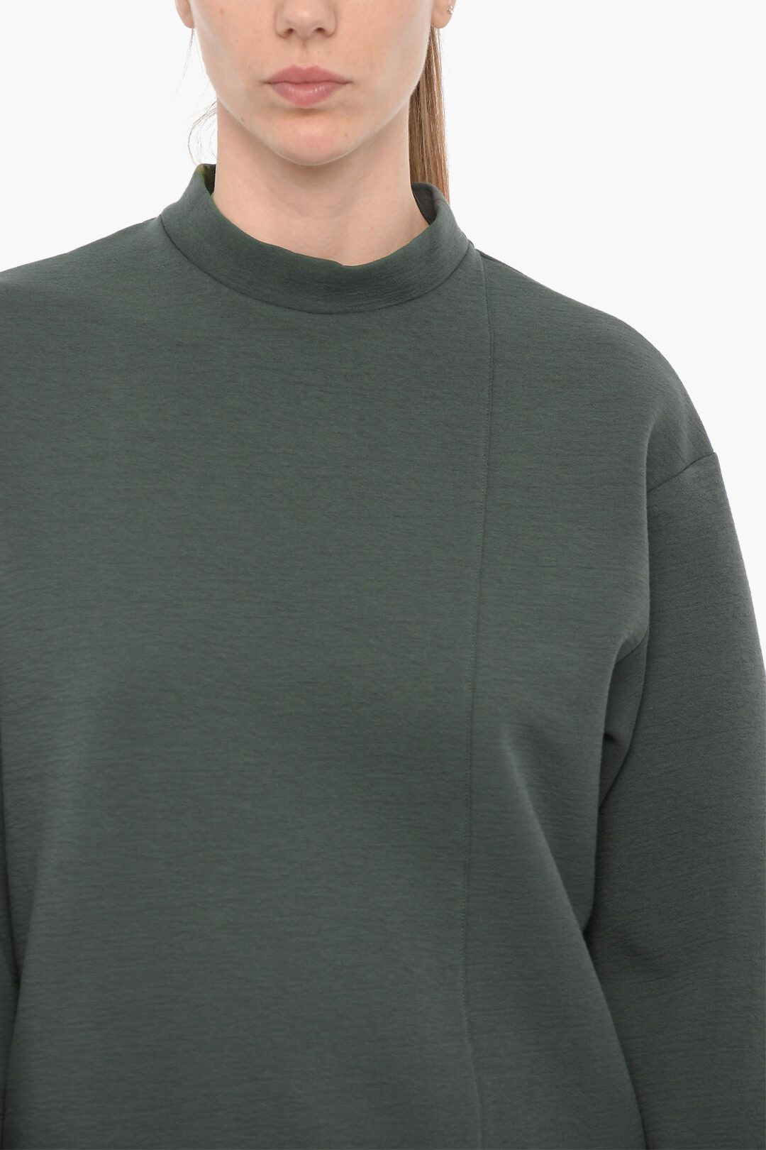Y-3 × Yohji Yamamoto og1mm0824 Crew-Neck Sweatshirt with Side Split in Dark Green Size XXS / US 00 / IT 34 - 3 Thumbnail
